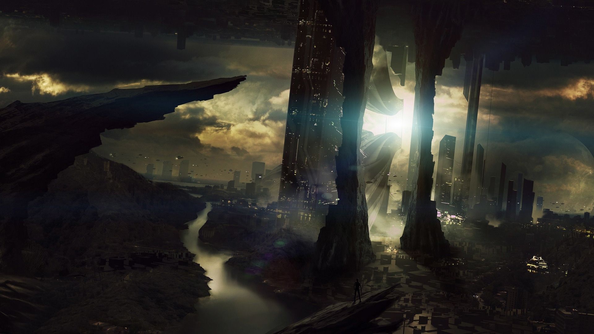 Landscape Of A City Futuristic - HD Wallpaper 