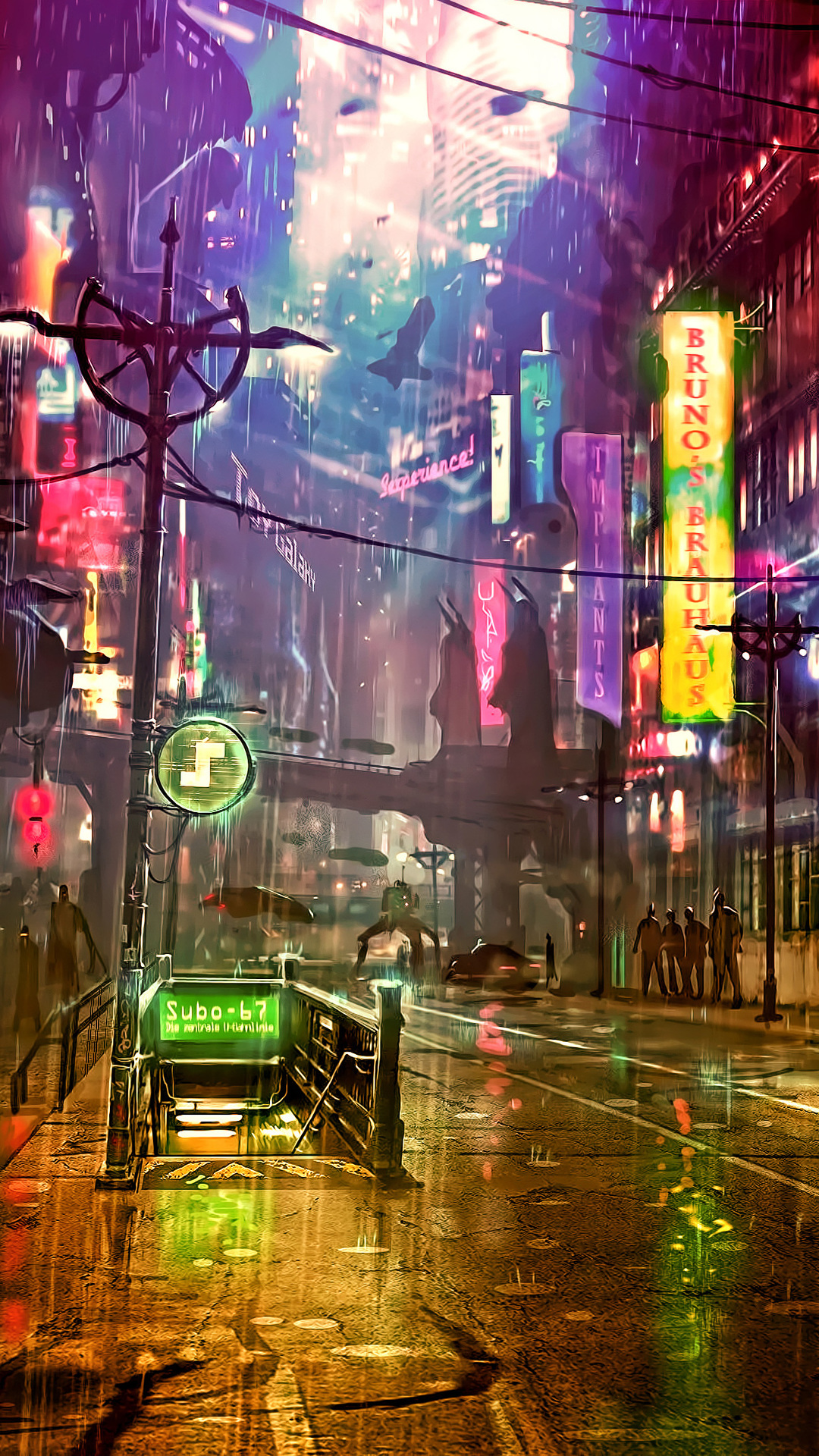 Cyberpunk, Neon, Artist, Artwork, Digital Art, Hd, - Cyberpunk Wallpaper 4k  Mobile - 1080x1920 Wallpaper 