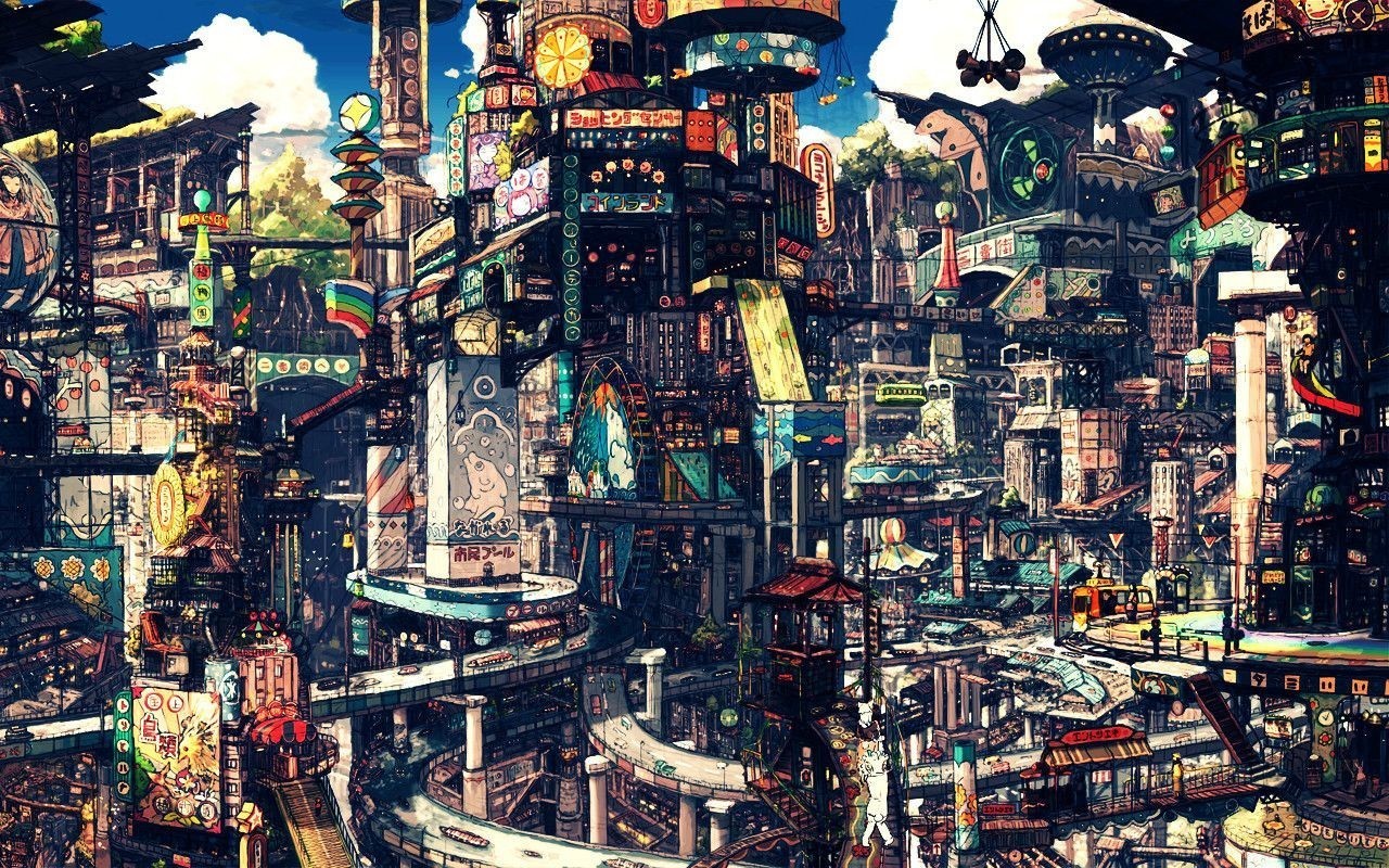 Steampunk Futuristic City - Fondo De Pantalla Arte - HD Wallpaper 