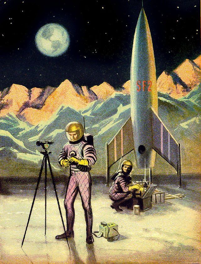 Retro Sci-fi Of Futuristic Planetary Terraforming, - 1950s Sci Fi Spaceships - HD Wallpaper 