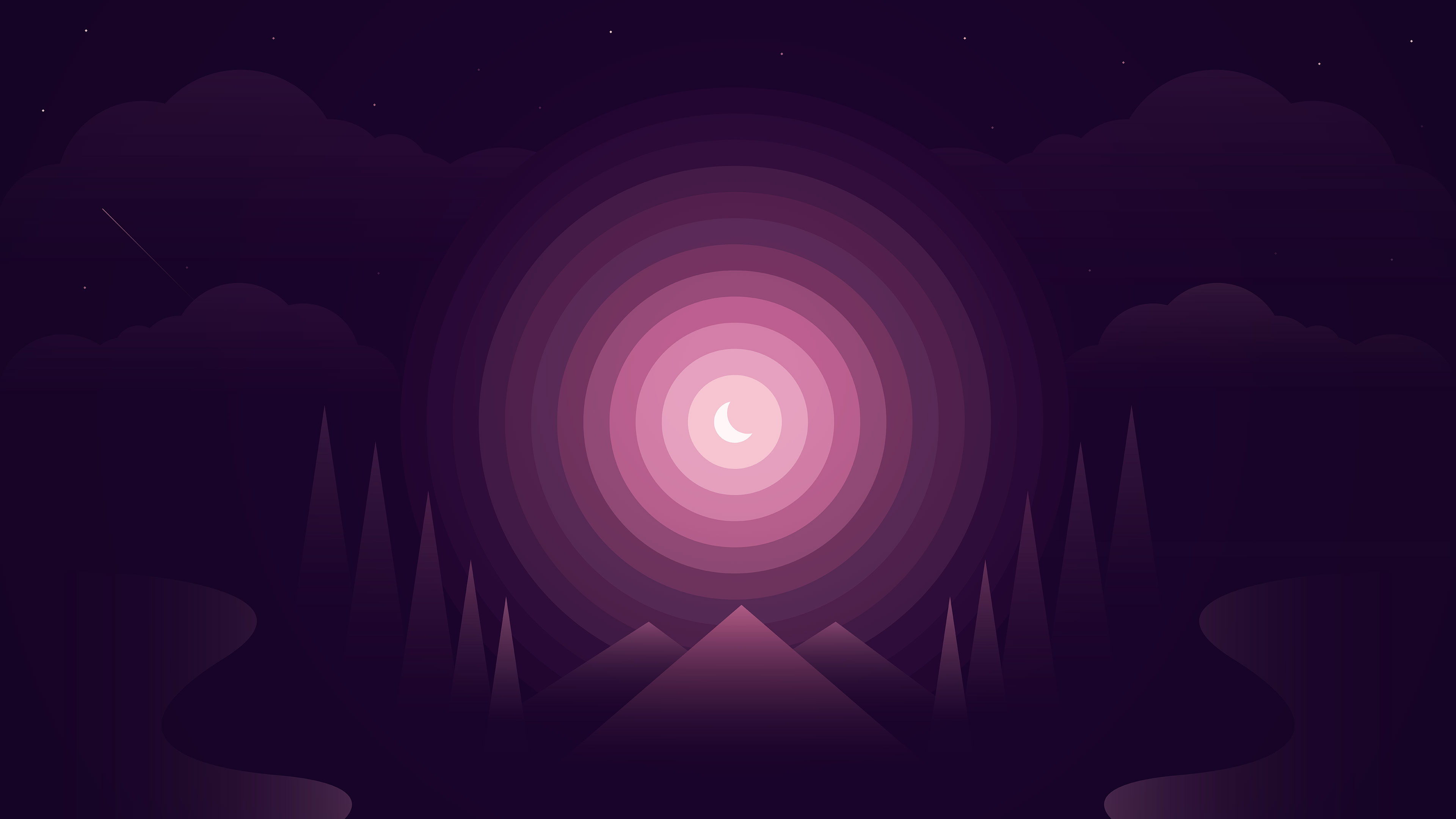 Forest Purple Gradient 4k Wallpapers - Circle - HD Wallpaper 