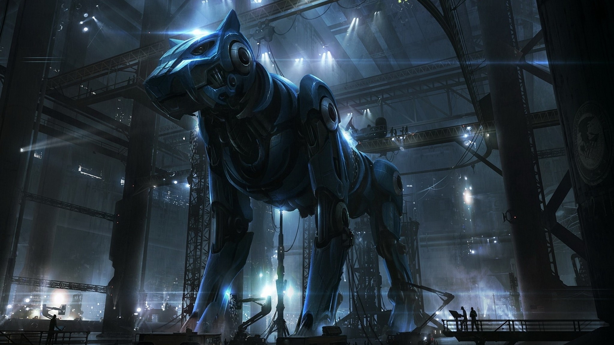 Download Robots Futuristic Voltron Concept Art Wallpaper/desktop - Concept Art Sci Fi Hangar - HD Wallpaper 