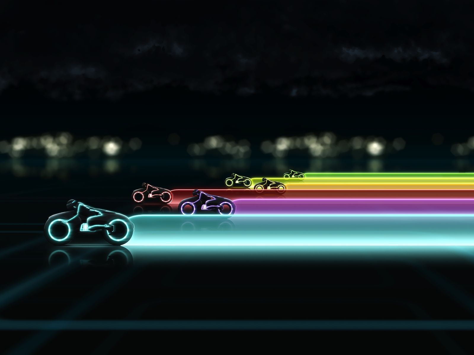 Download Free Tron Legacy Wallpapers - Tron Legacy Bike Race - HD Wallpaper 