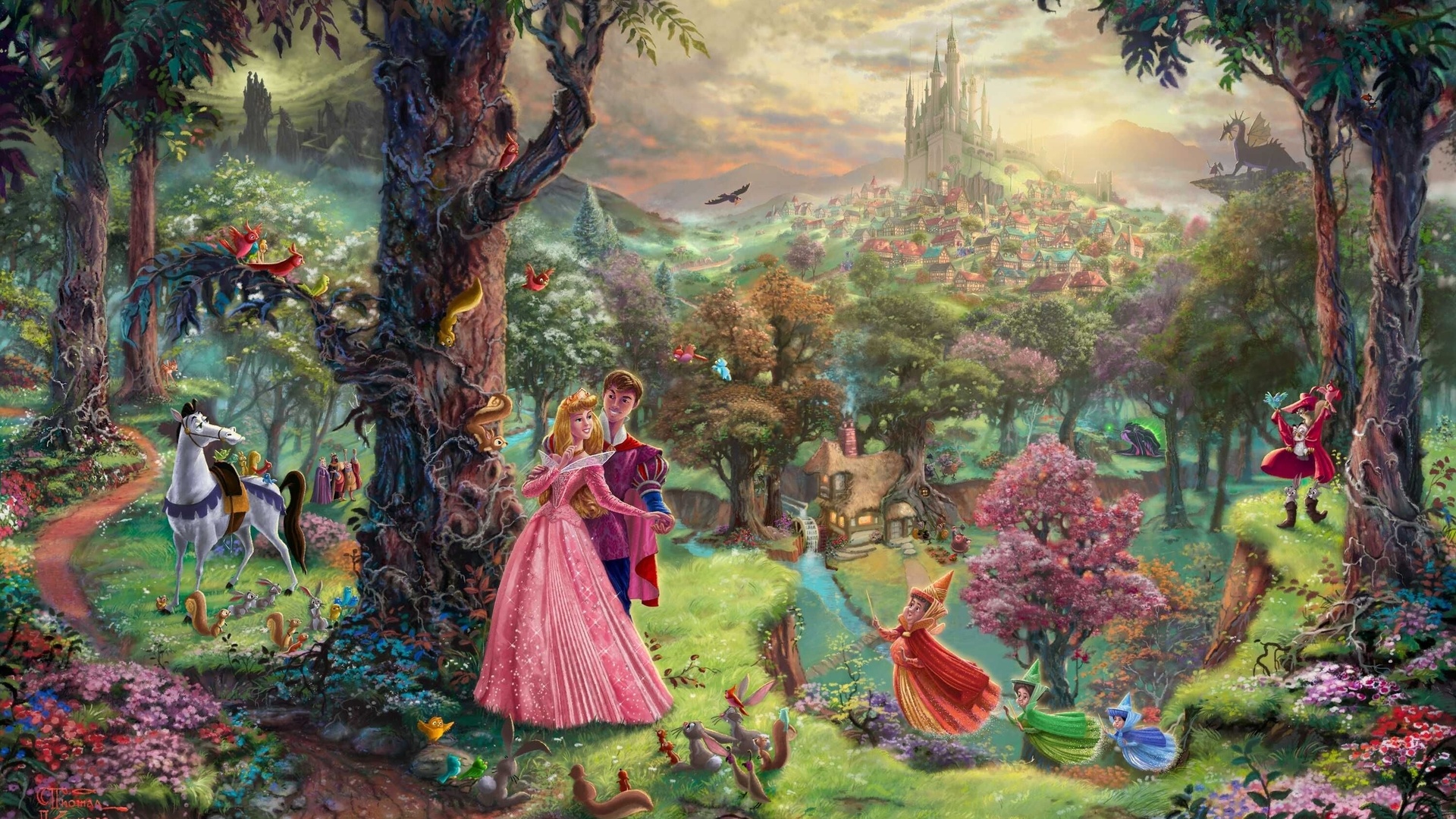 Disney Wallpaper Thomas Kinkade - HD Wallpaper 