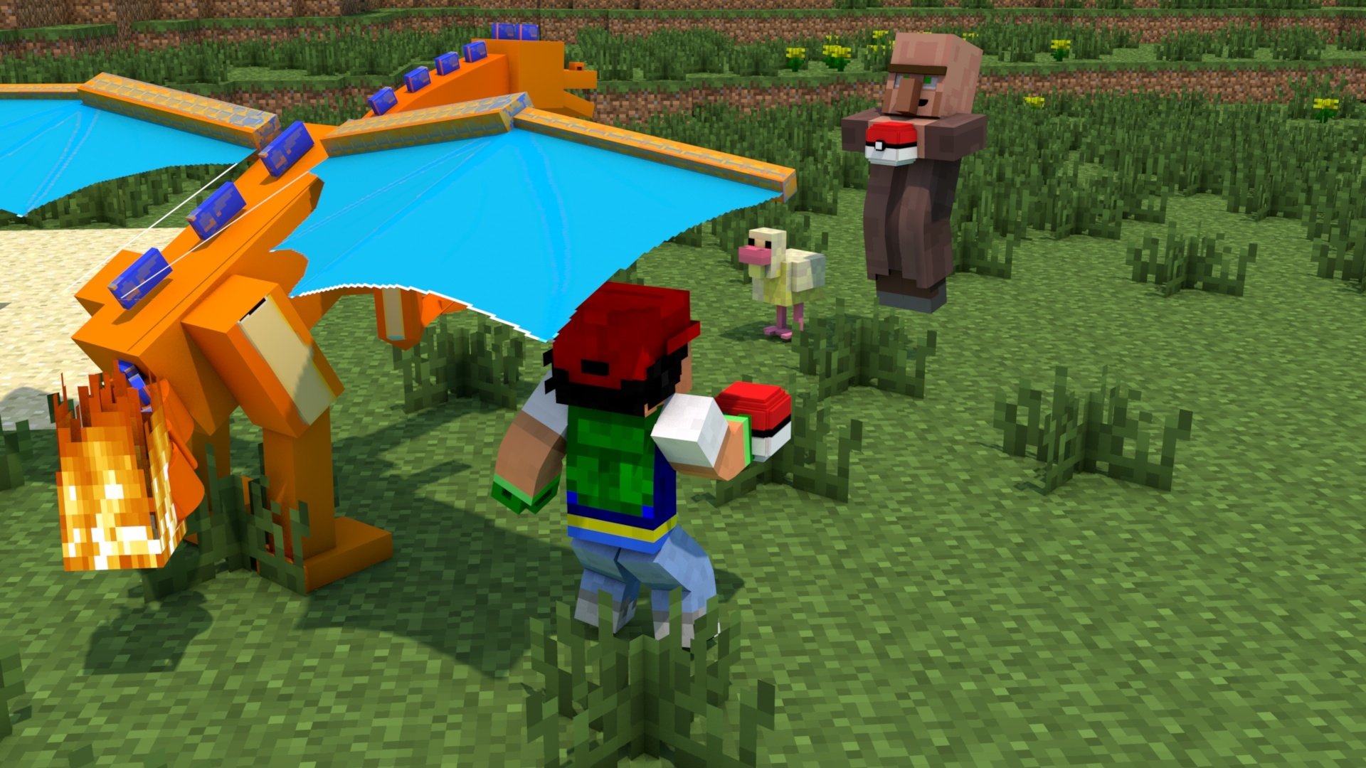Minecraft Wallpaper Pokemon - HD Wallpaper 