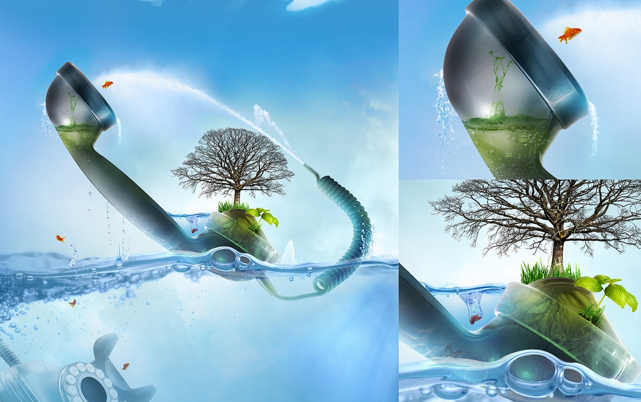 Wasser Telefon Wallpapers - 3d Objects - HD Wallpaper 