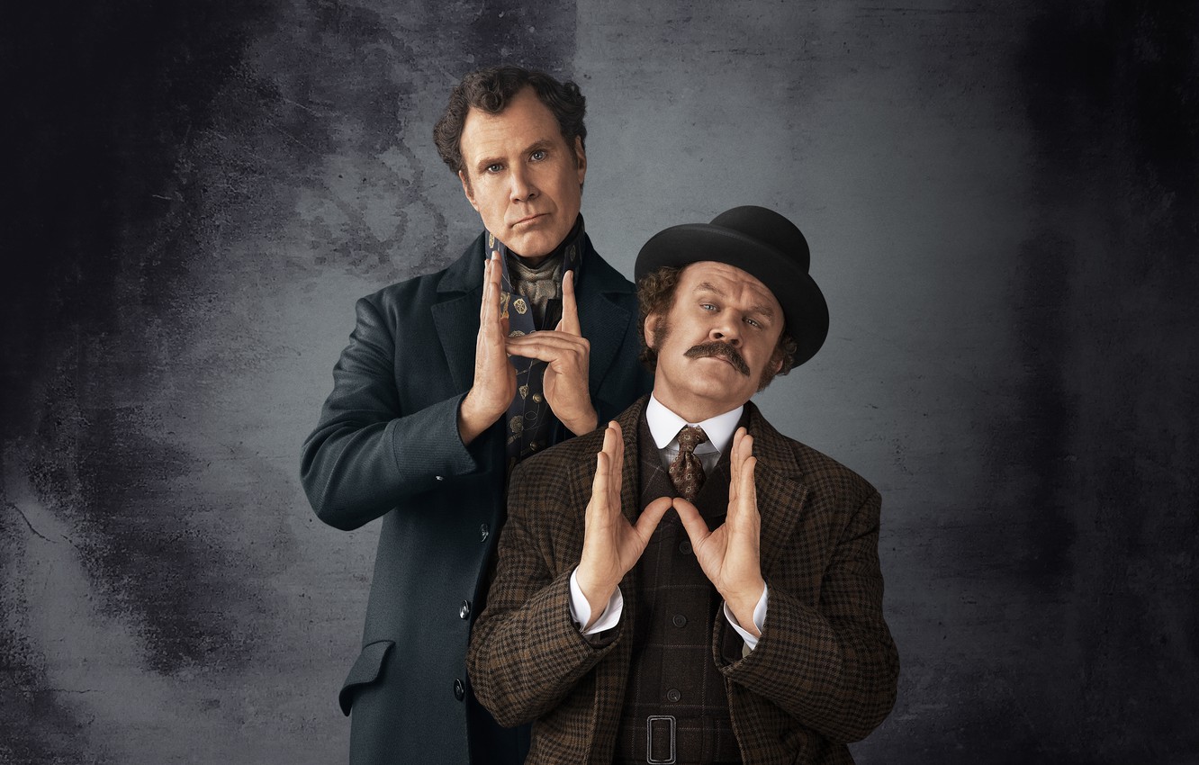 Photo Wallpaper Hugh Laurie, Year, 2018, Ralph Fiennes, - Holmes And Watson Movie - HD Wallpaper 