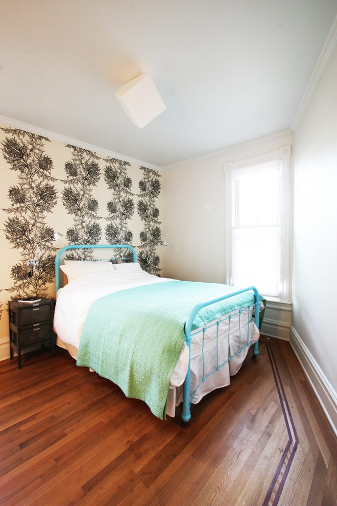 Portland Blue Honeycomb Wallpaper With Contemporary - Bedroom - HD Wallpaper 