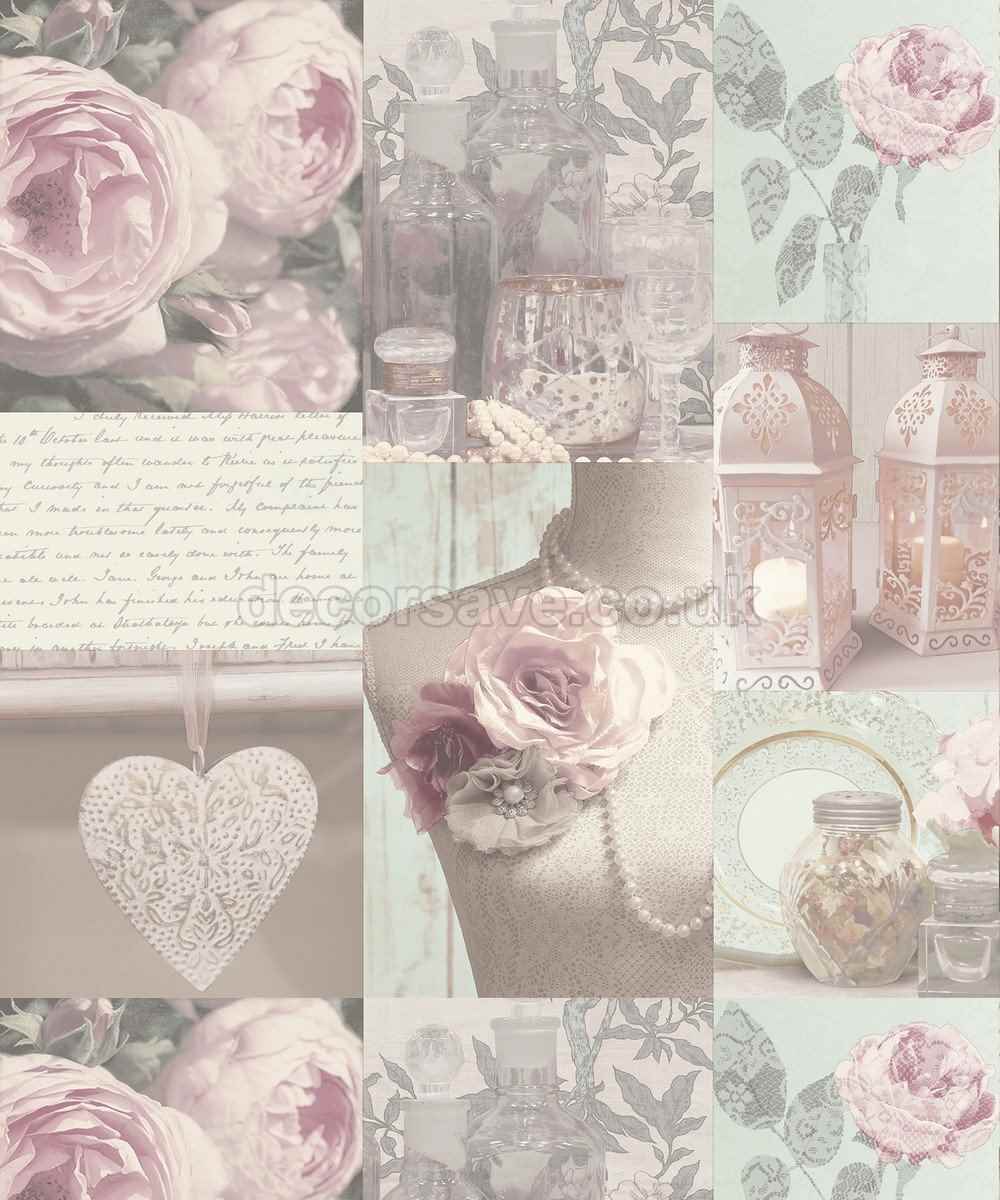 Mannequin And Roses Wallpaper - Blush Pink Shabby Chic - HD Wallpaper 