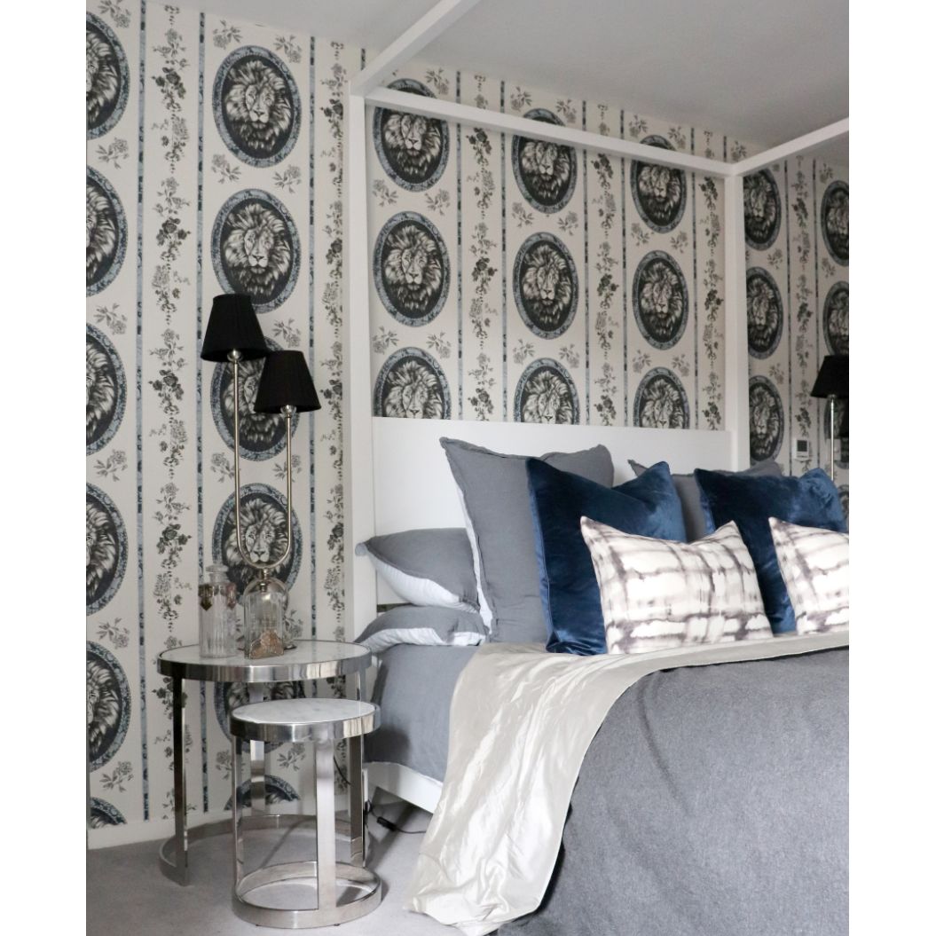 Lion Toile Wallpaper - Curtain - HD Wallpaper 