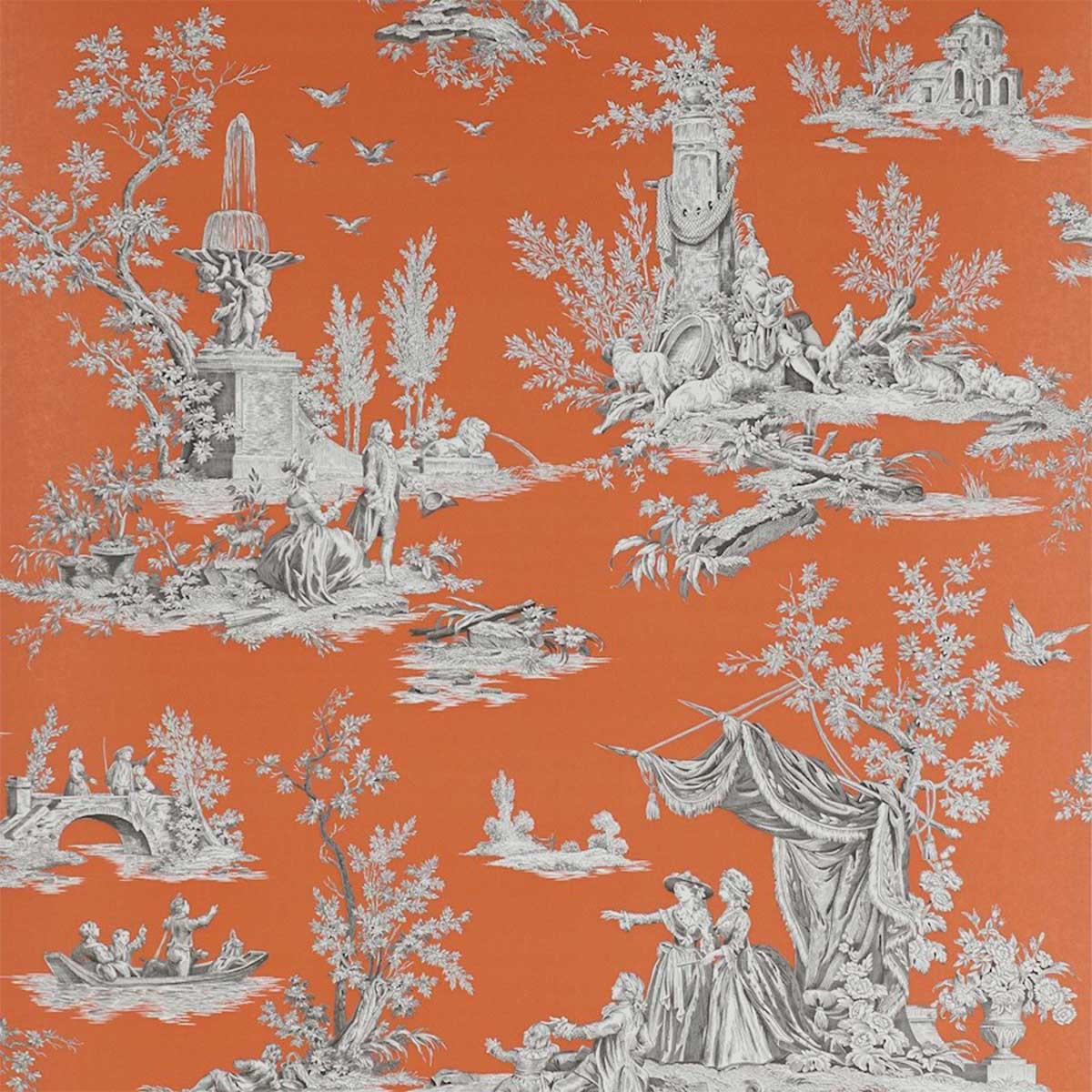 Jardin Du Luxembourg Wallpaper Manuel Canovas Manganese - Manuel Canovas Toile De Jouy - HD Wallpaper 