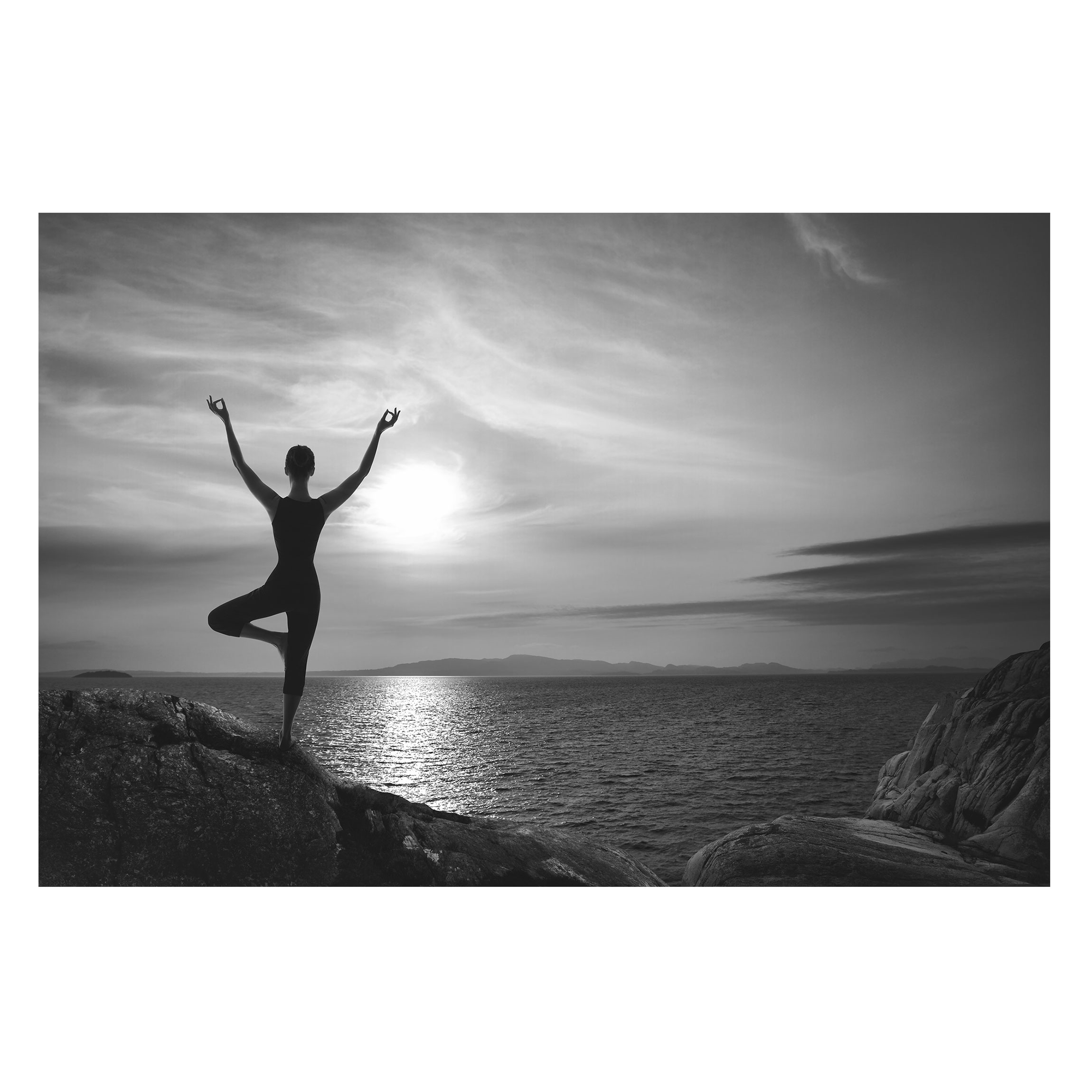 Yoga Bilder Schwarz Weiß - HD Wallpaper 