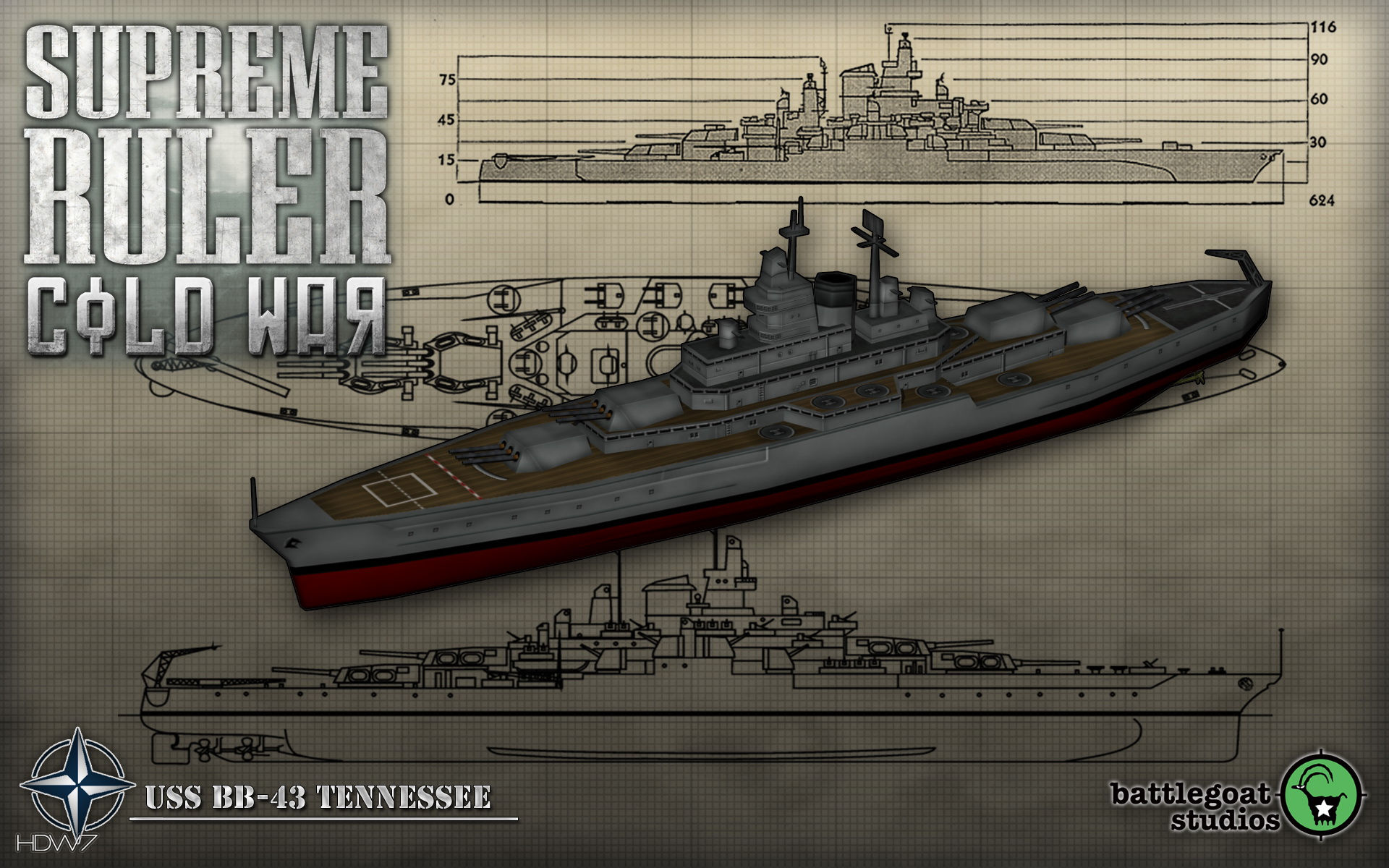 Supreme Ruler Cold War Uss Bb 43 Tennessee Widescreen - Supreme Ruler Cold War - HD Wallpaper 