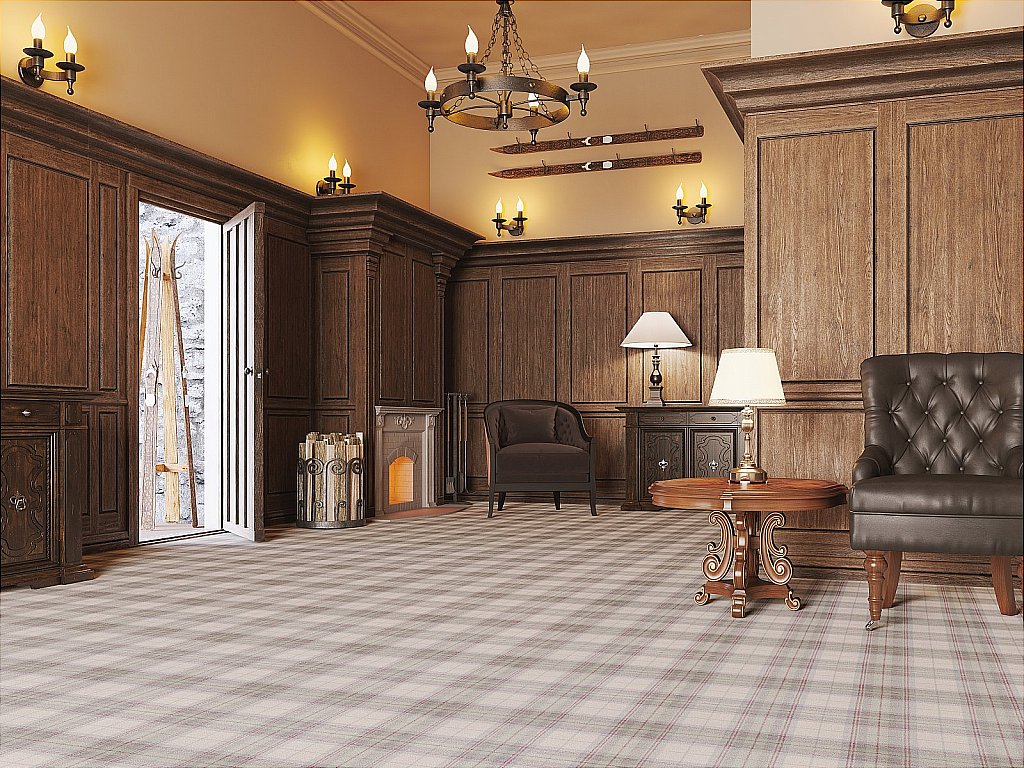 Tartan Carpet Living Room - HD Wallpaper 