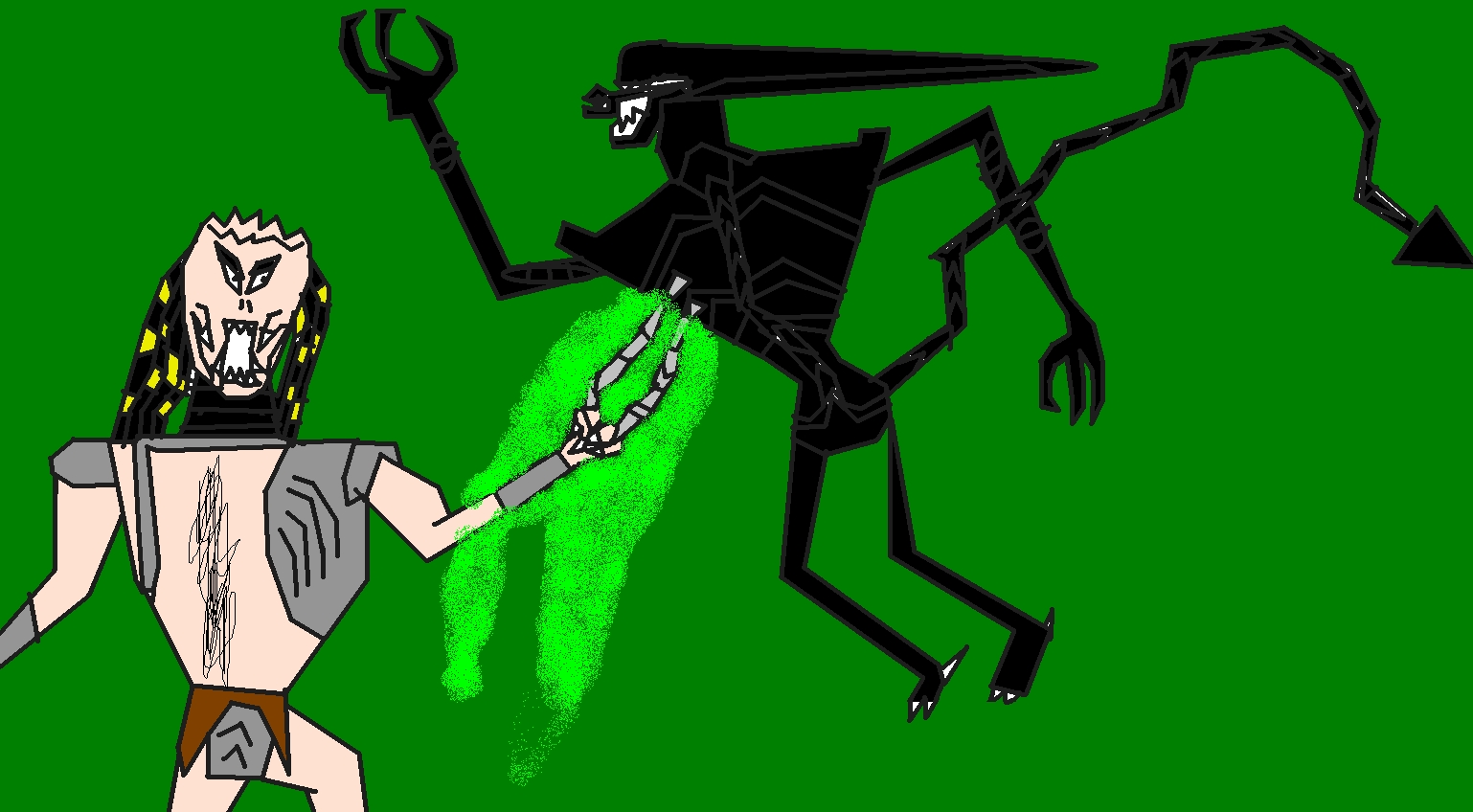 Avp Predator Wins - Illustration - HD Wallpaper 