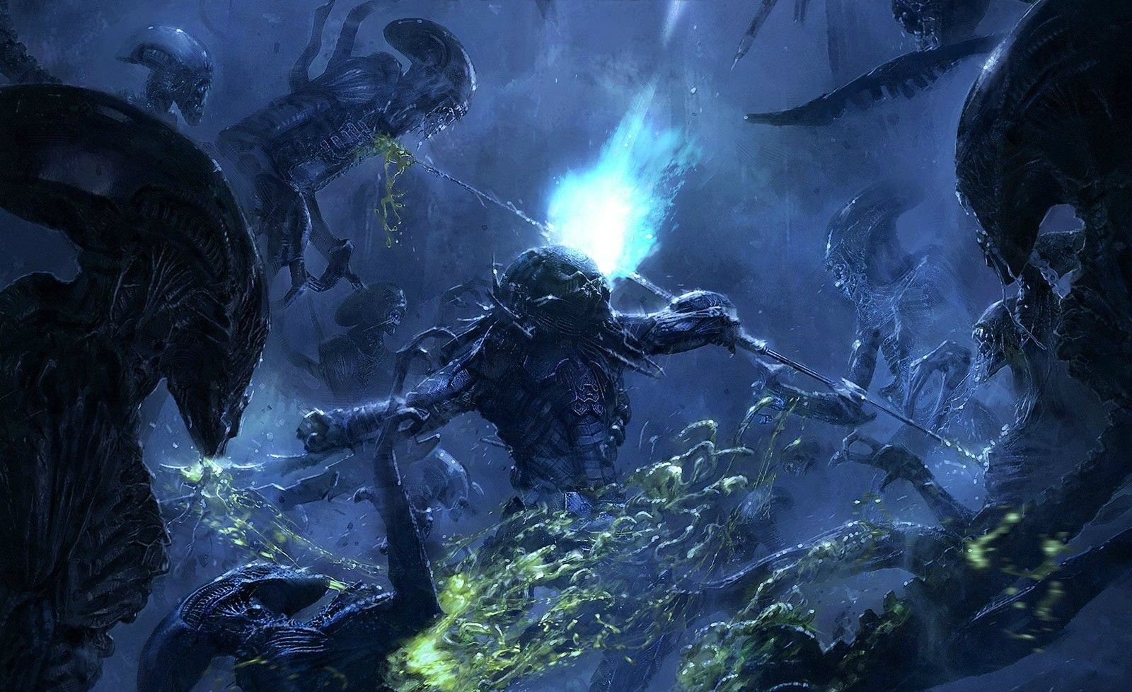 Depredador Wallpaper - Aliens Vs Predator Art - HD Wallpaper 