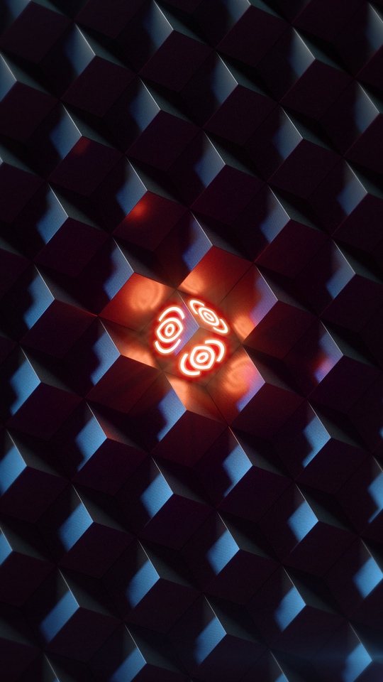 Wallpaper Cubes, Glow, Structure, 3d, Bright - Mobile Phone - HD Wallpaper 