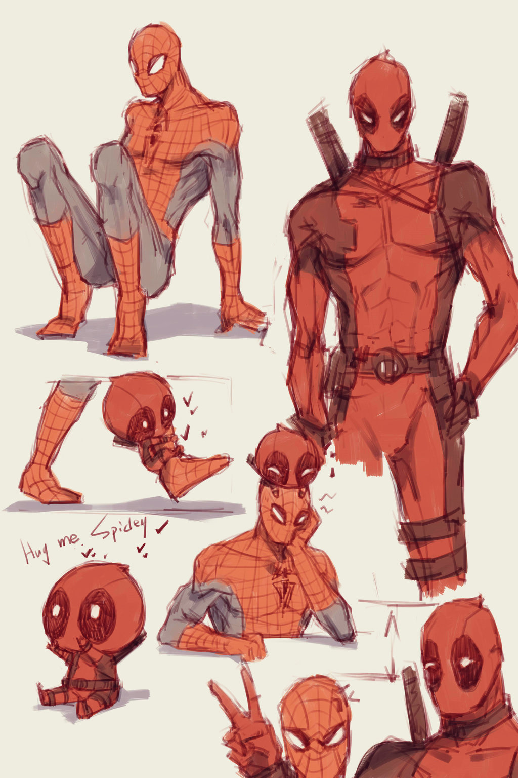 Anime Spiderman And Deadpool - 1024x1536 Wallpaper 