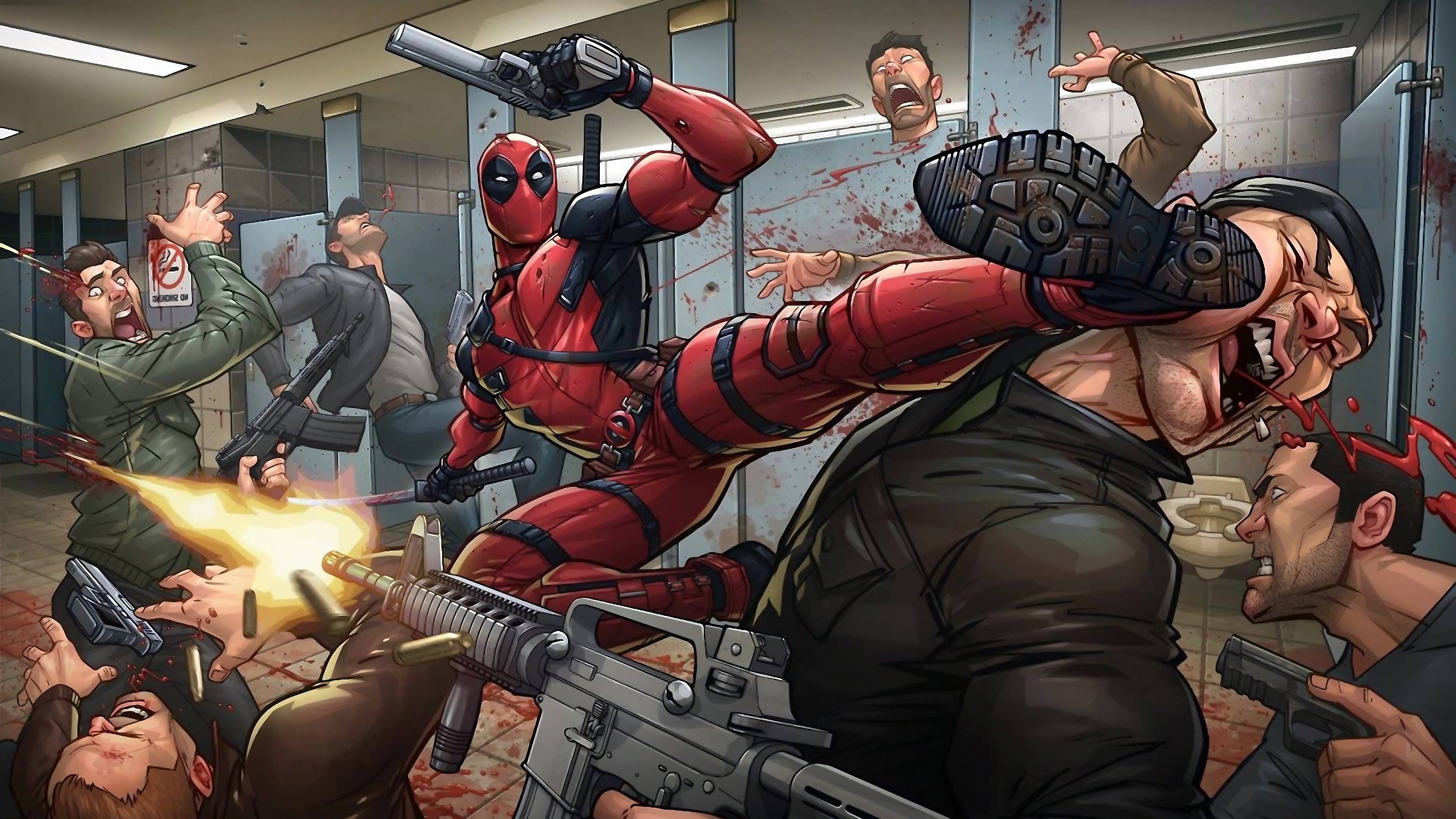 Deadpool Fighting Marvel Comics 4k Wallpaper - Dont Call It A Comeback Deadpool - HD Wallpaper 