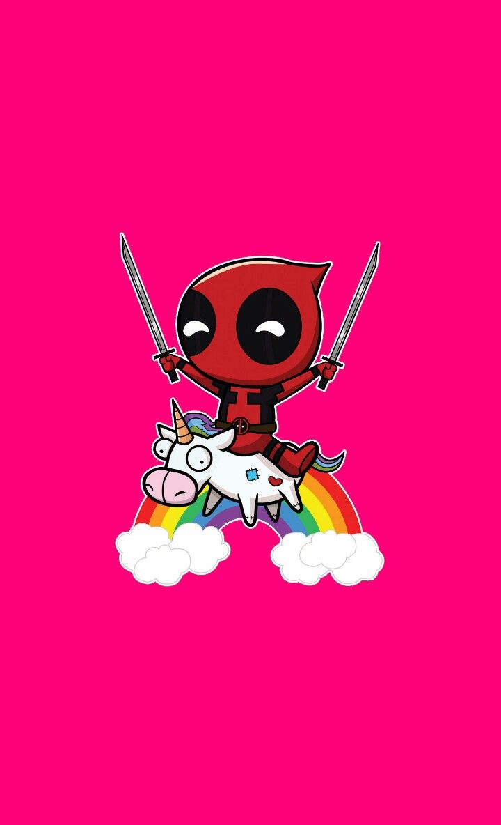 Deadpool Iphone Wallpaper - Deadpool Riding Unicorn - HD Wallpaper 