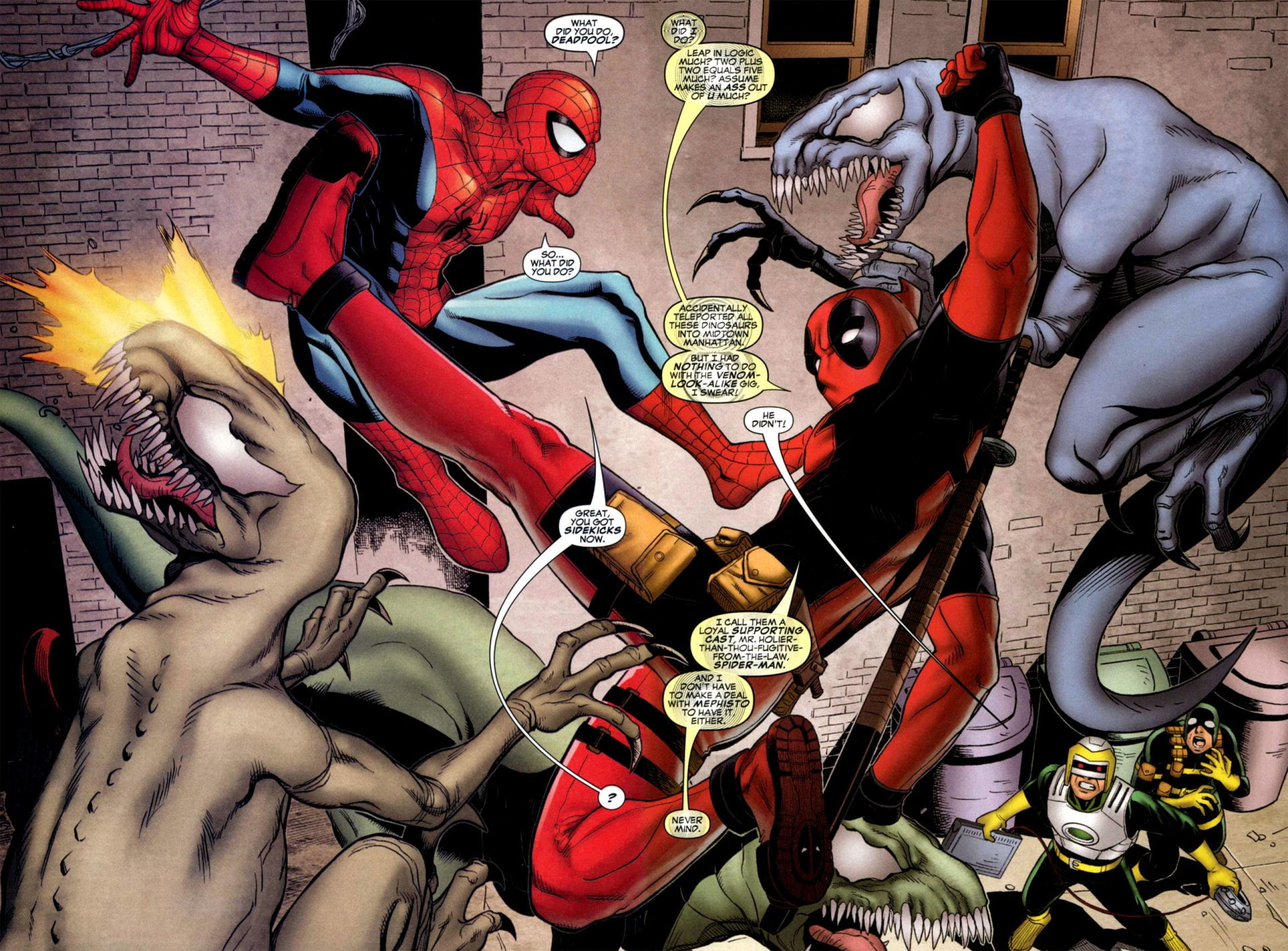 Venom Deadpool Y Spider Man - HD Wallpaper 