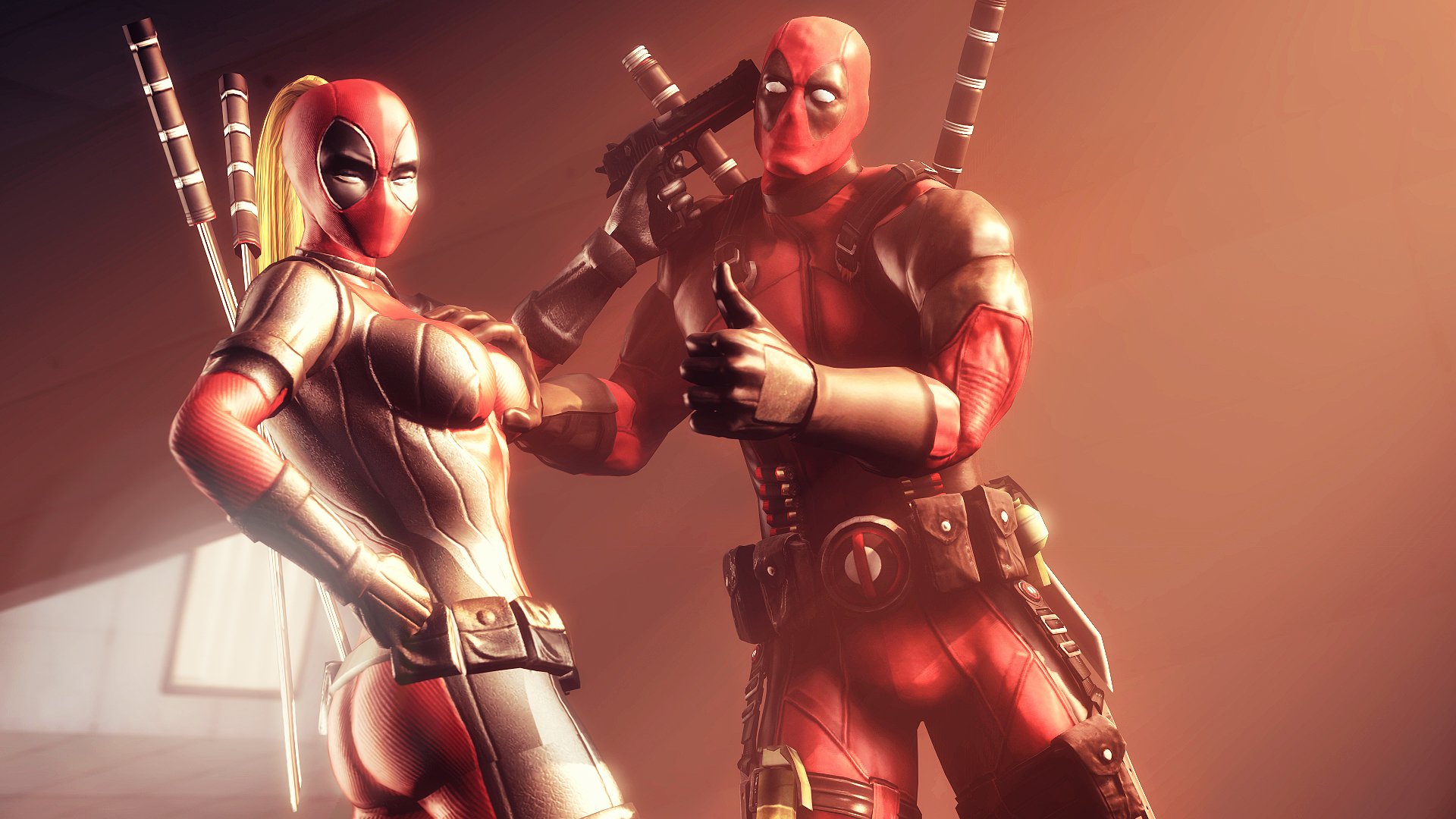 Deadpool And Girl Deadpool - HD Wallpaper 