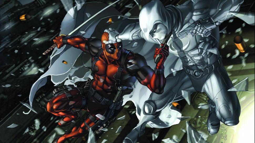 Deadpool Hd Wallpaper,cartoon/comic Hd Wallpaper,deadpool - Moon Knight Wallpaper 4k - HD Wallpaper 