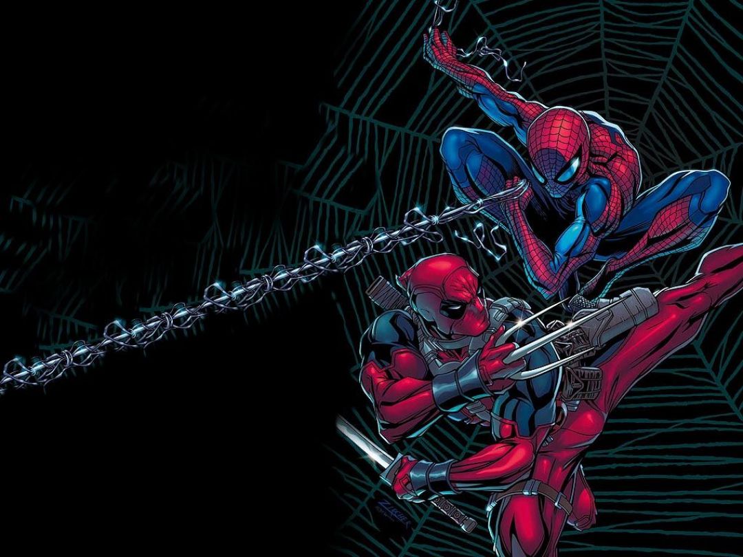Deadpool And Spider Man - Deadpool & Spiderman Wallpaper Hd - HD Wallpaper 