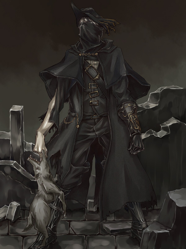 Anime Pixiv Id 6636 Bloodborne The Hunter Covered Bloodborne Wallpaper Fan Art 600x800 Wallpaper Teahub Io