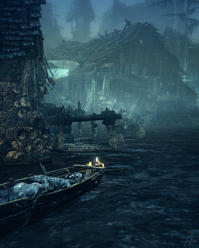 Bloodborne Fishing Hamlet Screenshots 819x1024 Wallpaper