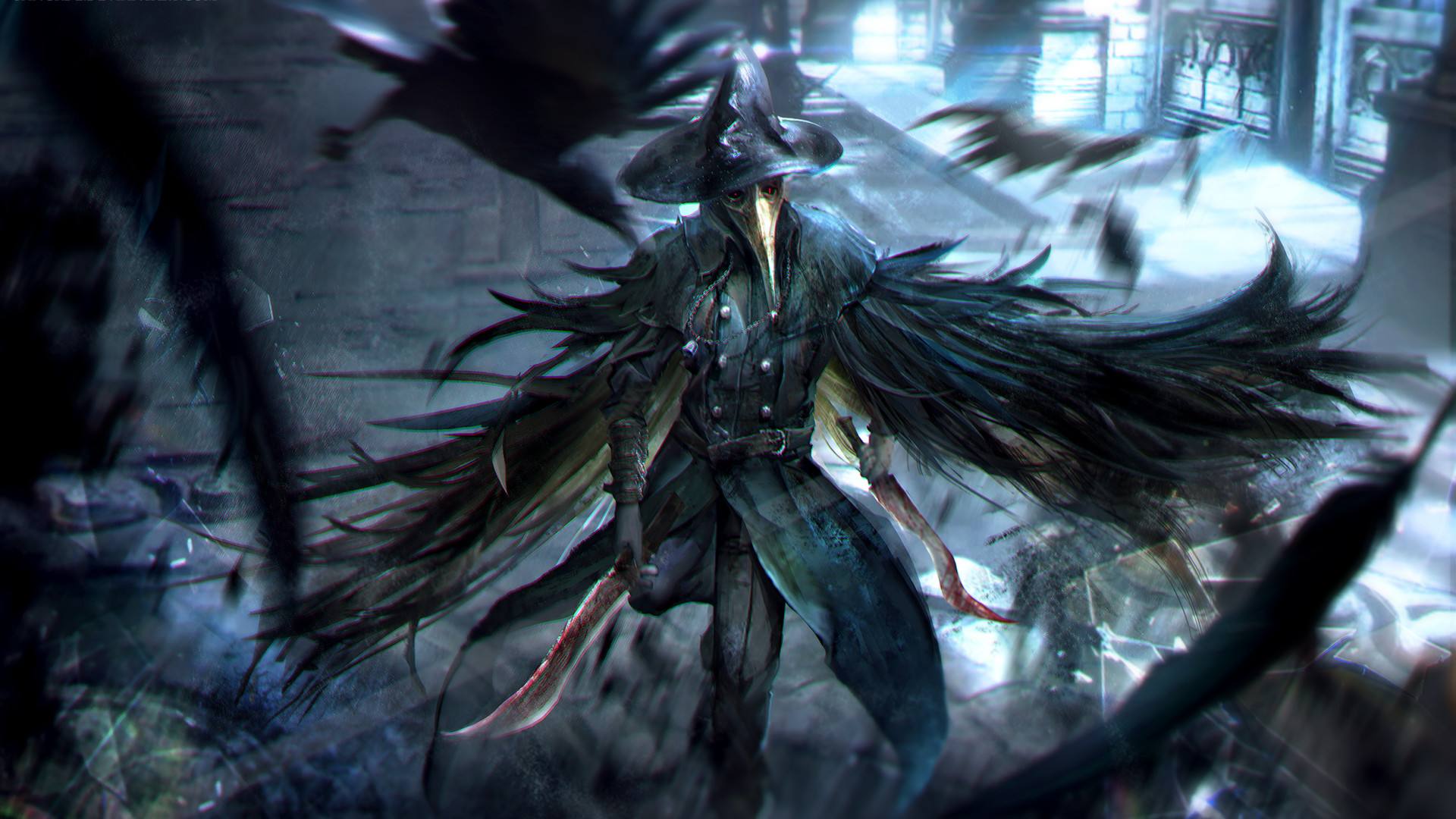 Bloodborne Crow Hunter - HD Wallpaper 