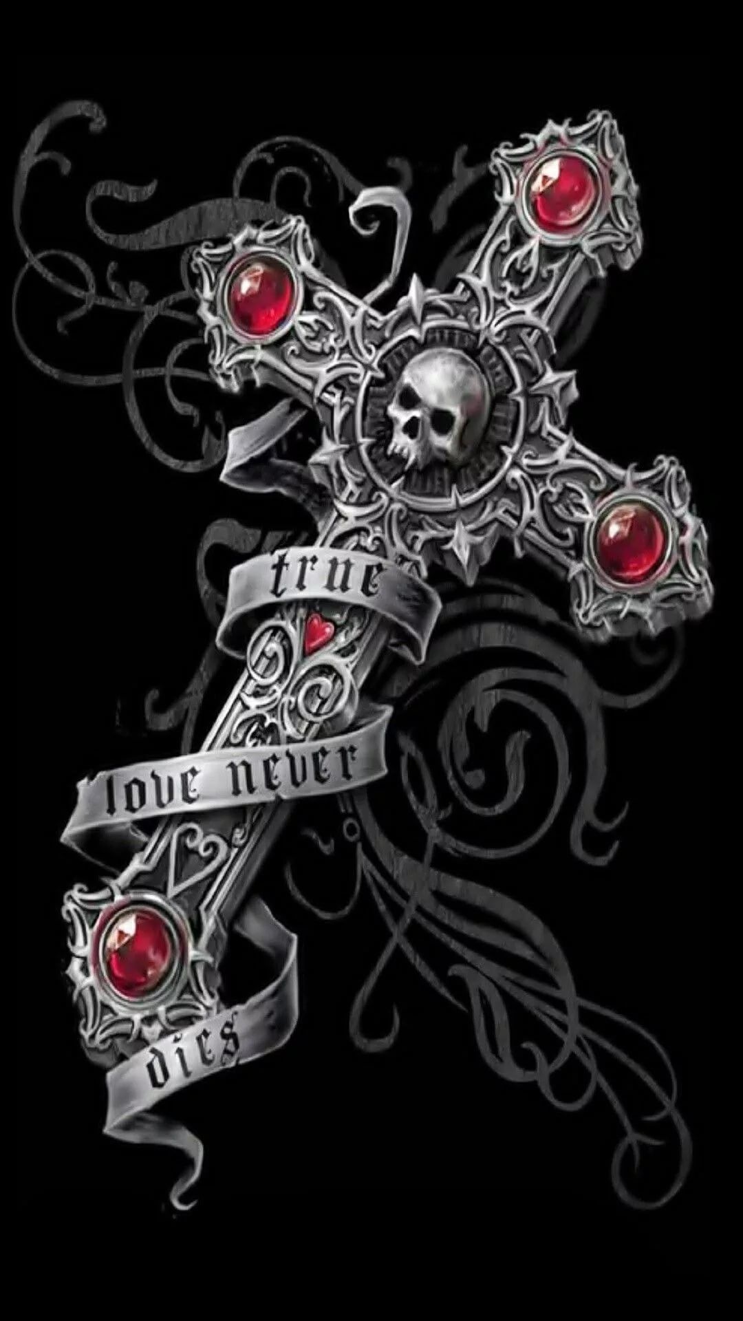 Cross Iphone 7 Wallpaper - Anne Stokes True Love Never Dies - HD Wallpaper 