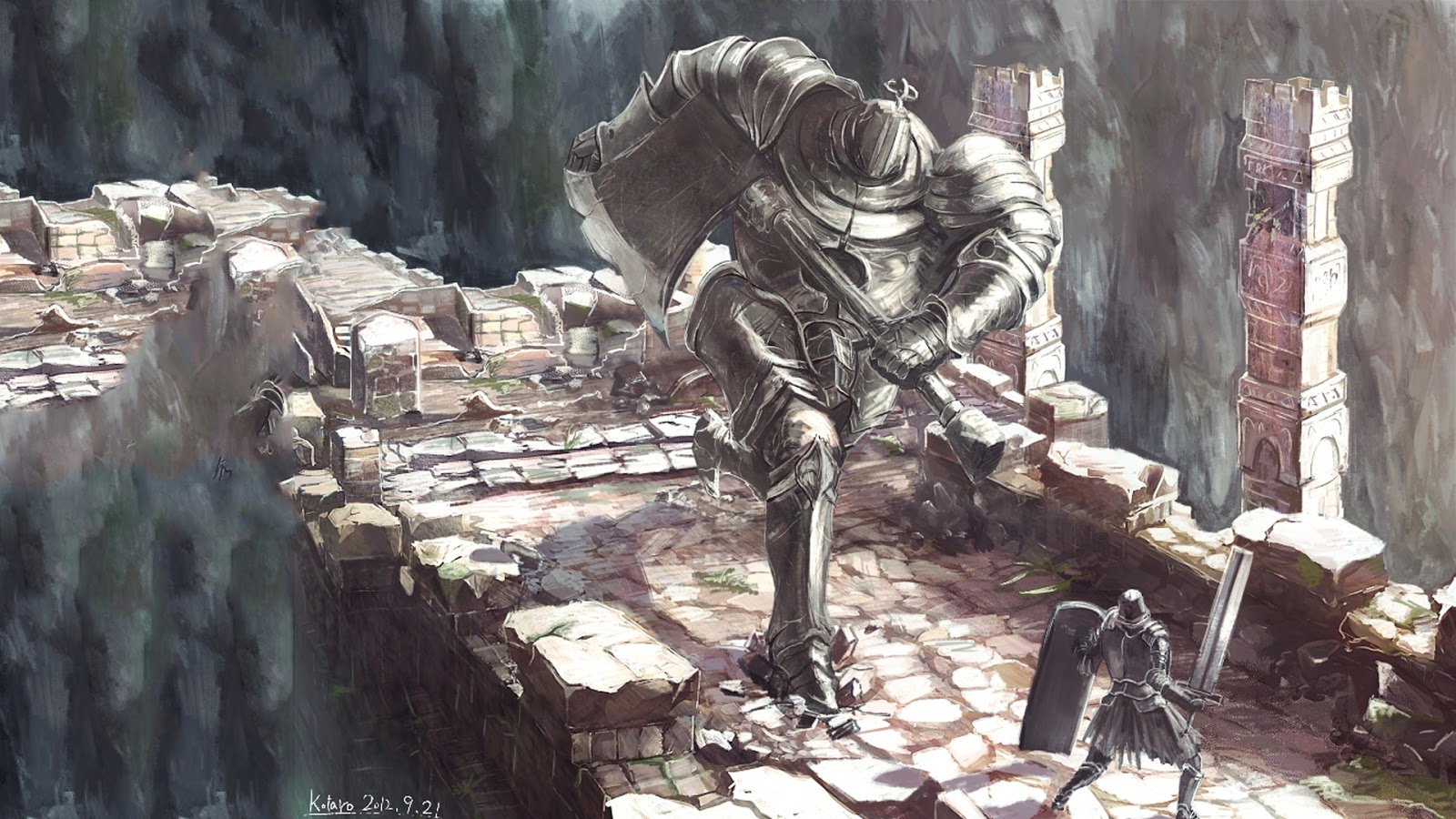 Bloodborne Wallpaper - Black Iron Tarkus Iron Golem - HD Wallpaper 