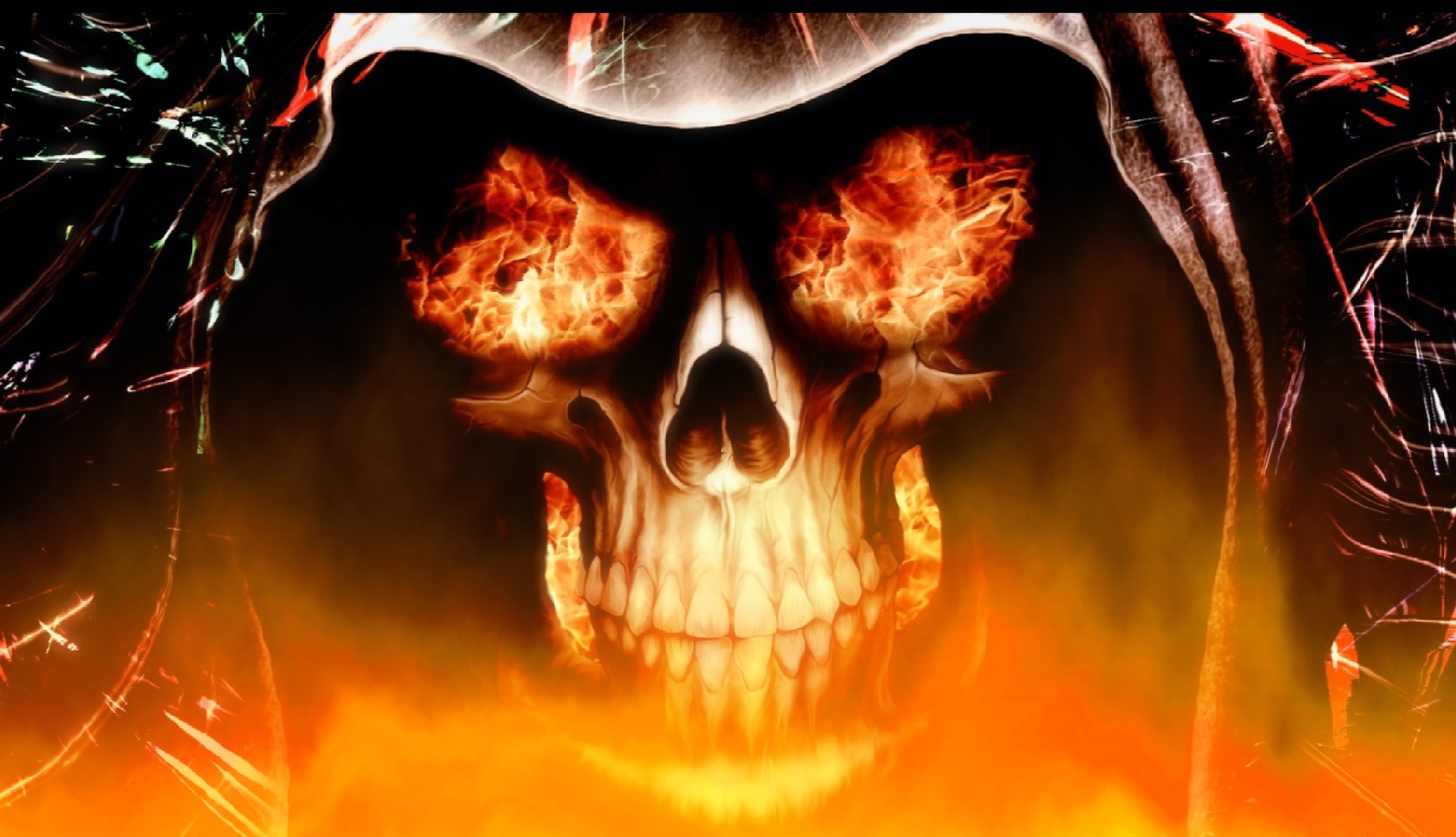 Fire Skull Animated Wallpaper Preview - Skulls On Fire - HD Wallpaper 