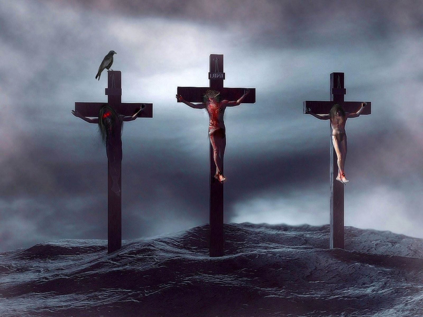 Creepy Cross Background - HD Wallpaper 