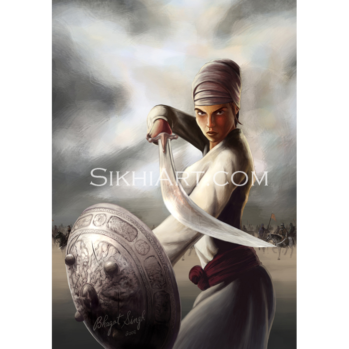 Sikh Art Mai Bhago - HD Wallpaper 