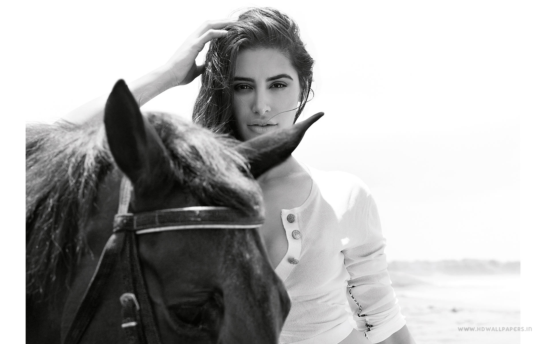Nargis Fakhri Gq Wallpaper - Nargis Fakhri With Horse - HD Wallpaper 