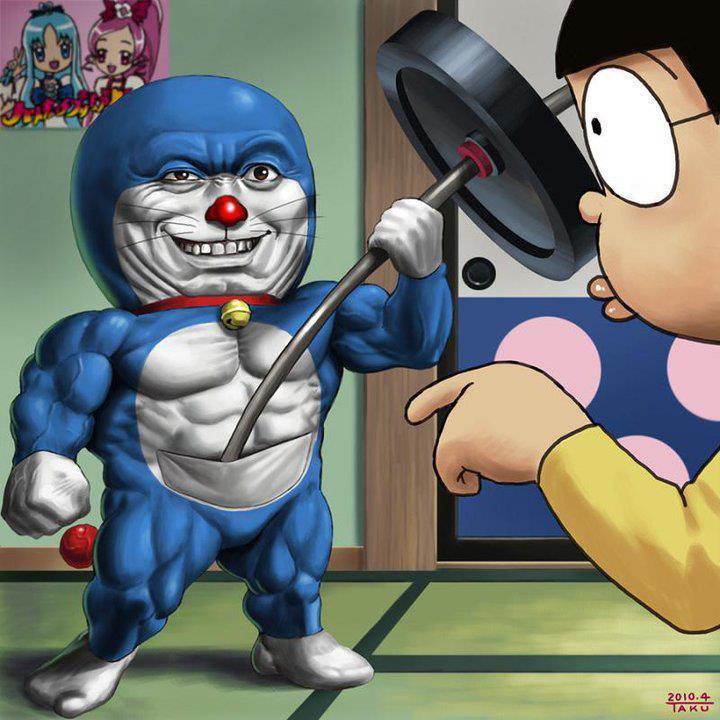 4- Nobita Nobi Shizuka Minamoto Cartoon Fictional Character - Doraemon With Six Pack - HD Wallpaper 