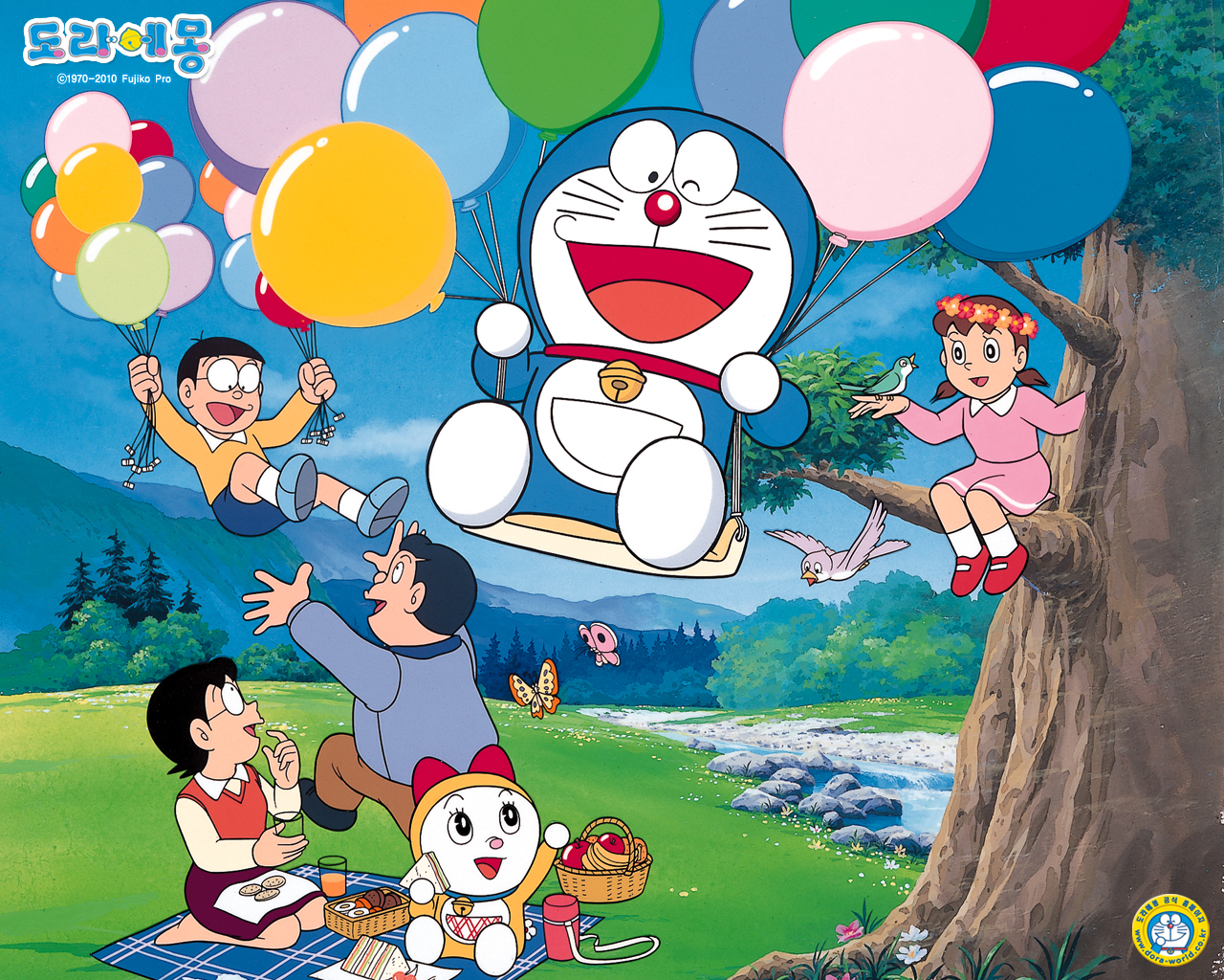 Doraemon Computer Wallpapers, Desktop Backgrounds - Tema Doraemon Windows 10 - HD Wallpaper 