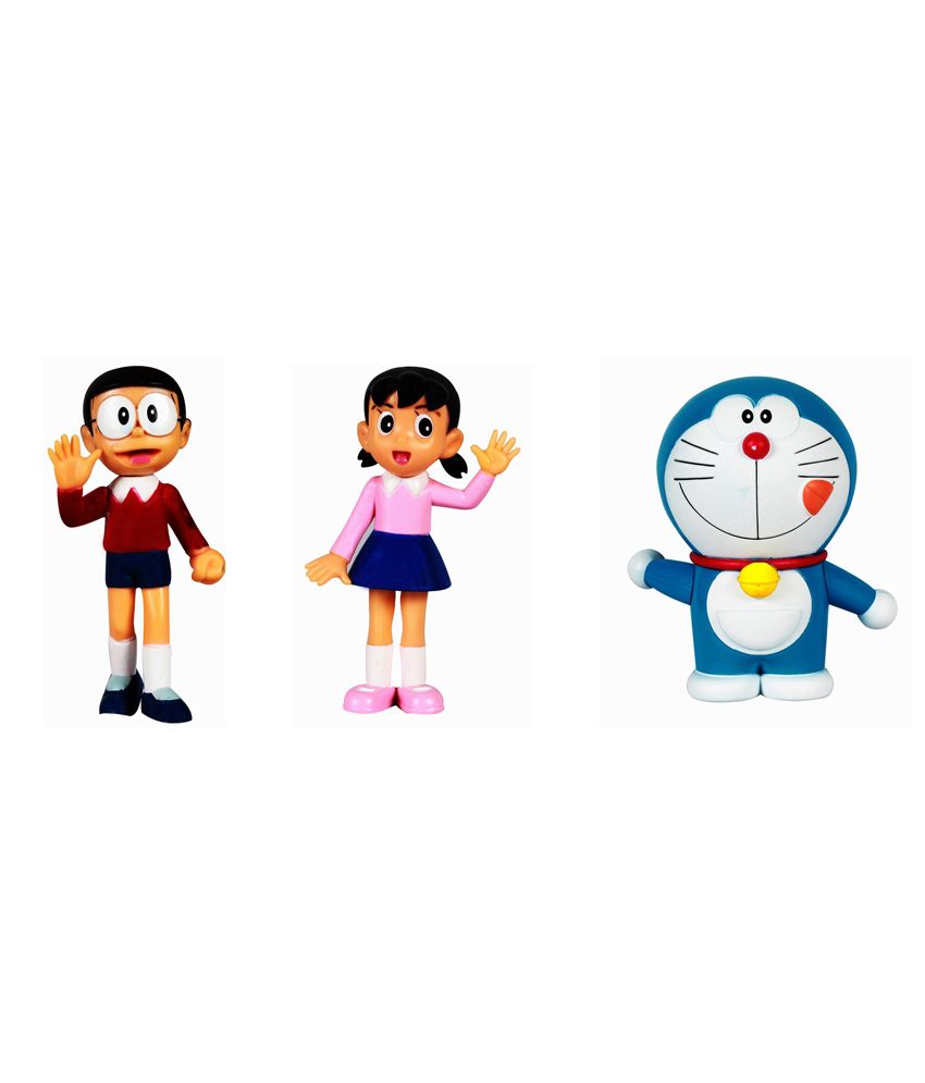 Nobita Hi Shizuka Doremon Standing 3 Action Figurines - Doraemon With All Character - HD Wallpaper 