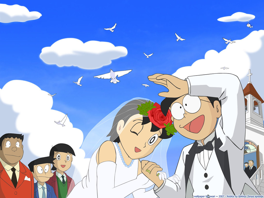 Nobita Shizuka Wedding - HD Wallpaper 