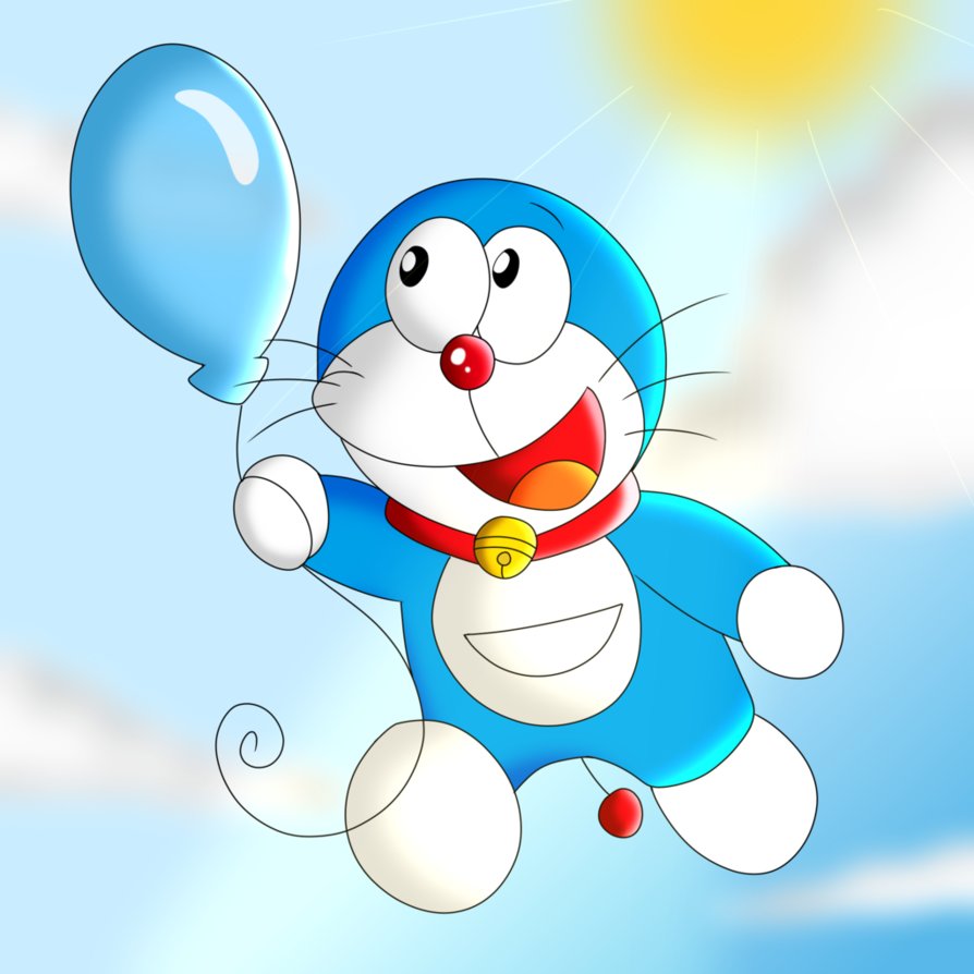 8000 Gambar Doraemon Png Hd Hd Gratis - Doremon Flying With Balloon - HD Wallpaper 