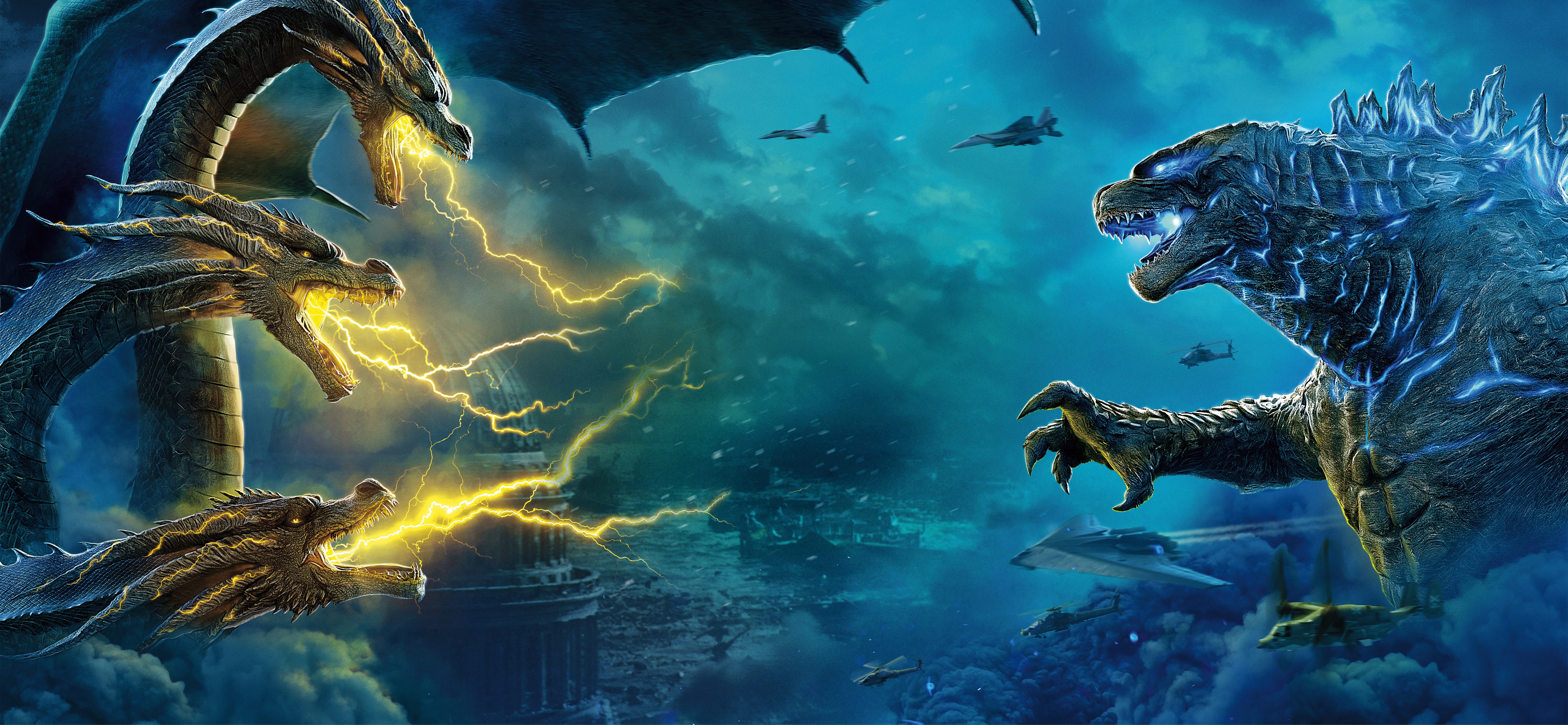 2019 Movie Wallpaper Of Godzilla King Of The Monsters - Godzilla King Of The Monsters Banner - HD Wallpaper 