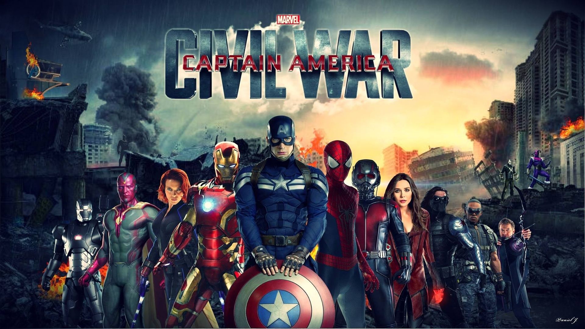 Civil War Movie Wallpaper - Movie Captain America Civil War - HD Wallpaper 
