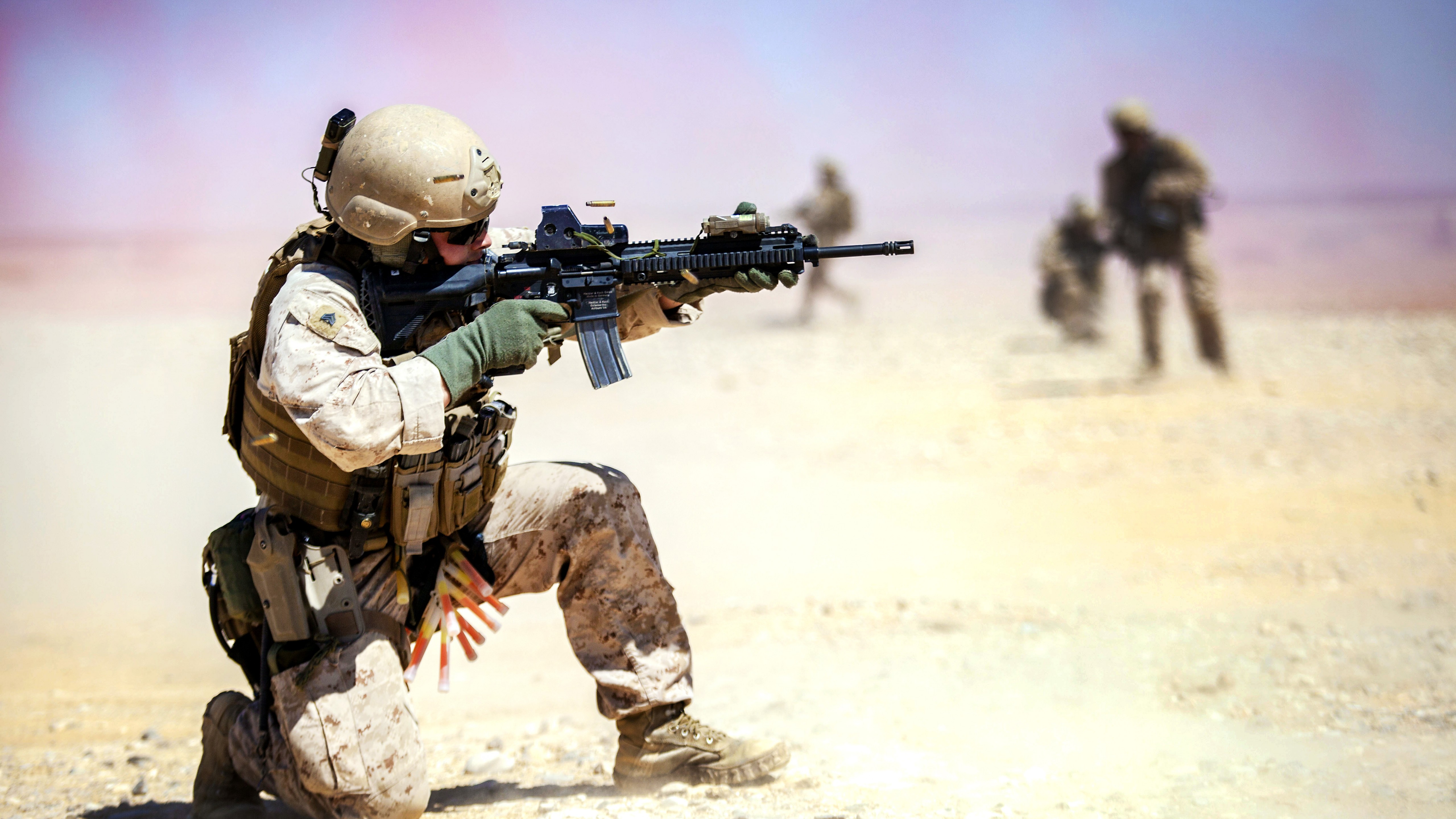 Soldier Firing A Gun - HD Wallpaper 
