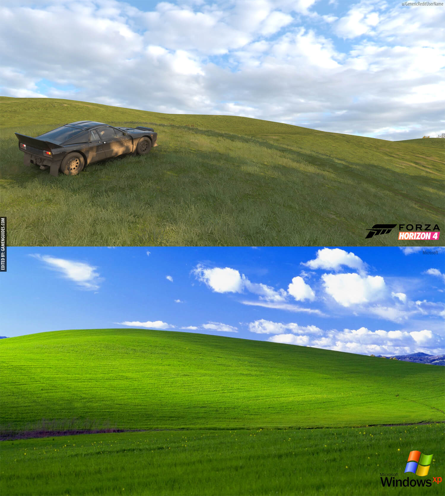 Forza Horizon 4 Bliss Wallpaper - Forza Horizon 4 Windows Xp - HD Wallpaper 