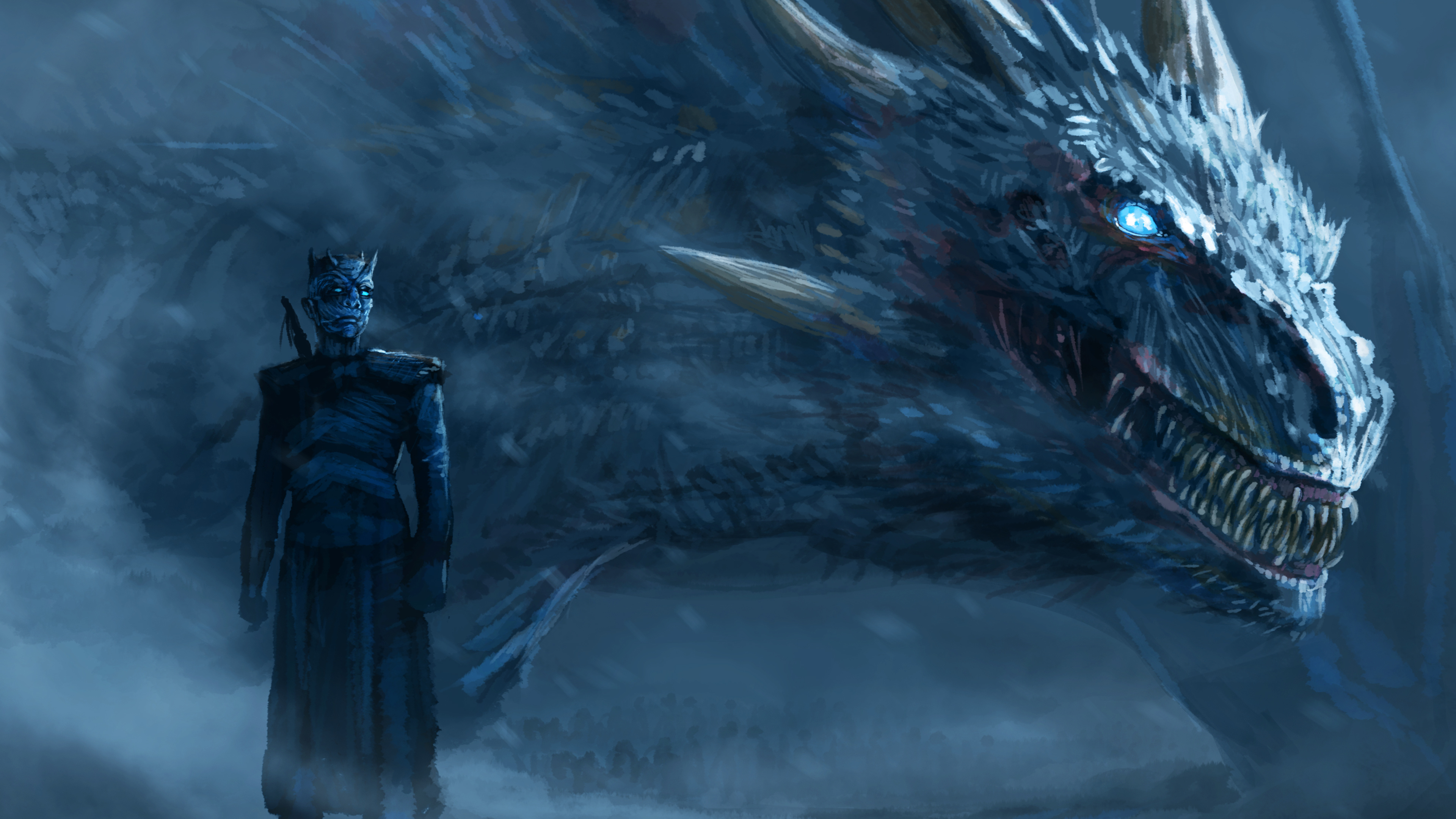 2048x1152, Night King Blue Eyes White Dragon 6b 
 Data - Game Of Thrones Wallpaper 4k - HD Wallpaper 