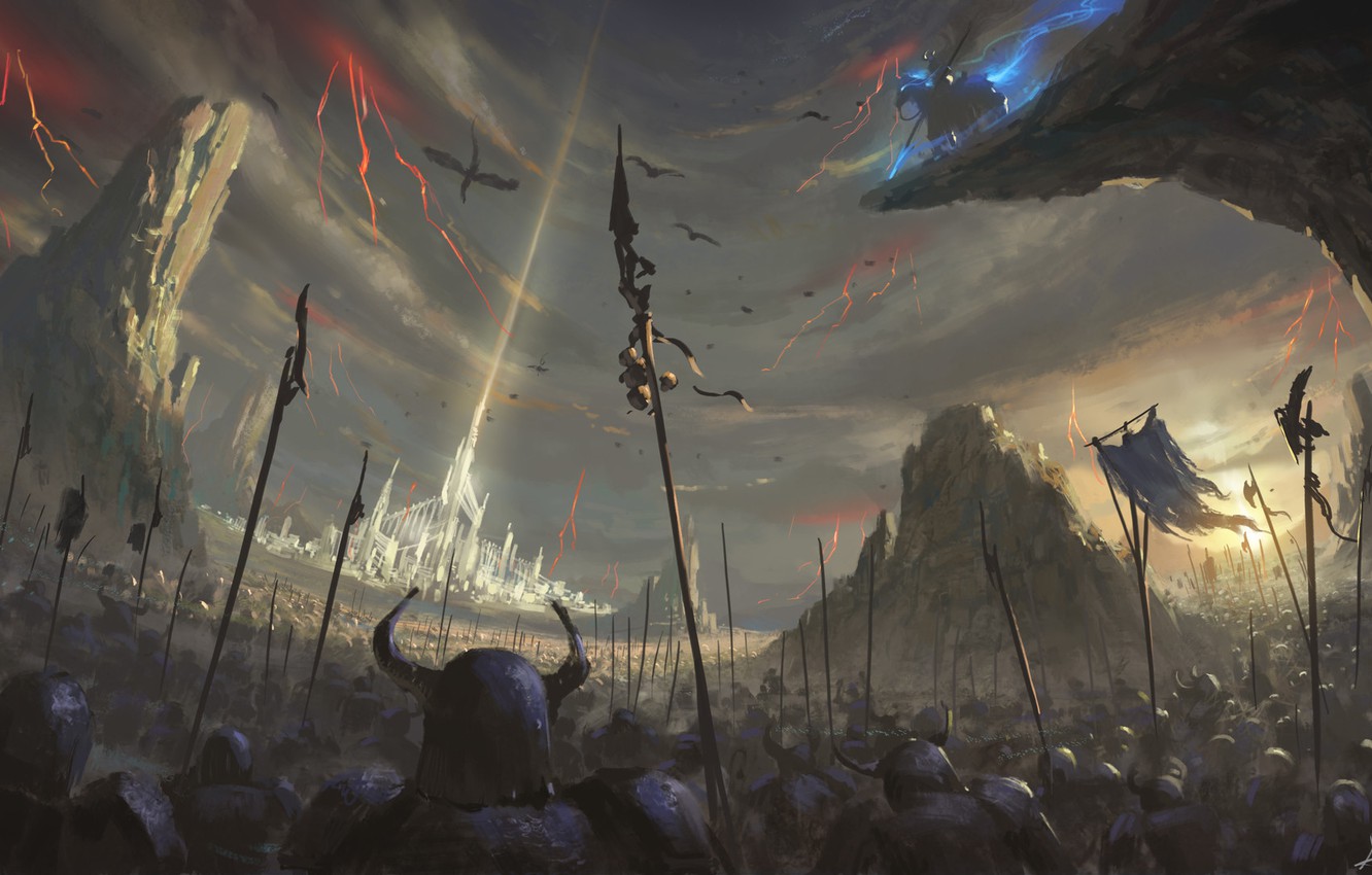 Photo Wallpaper The Sky, Rocks, Magic, Dragon, War, - Фото На Рабочий Стол - HD Wallpaper 