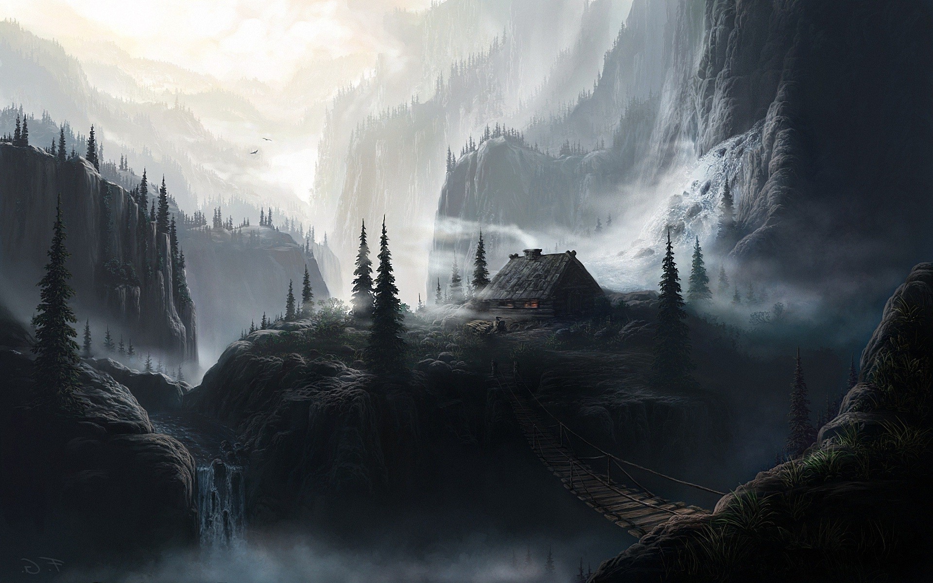 Dark Fantasy Landscape Wallpaper High Quality 
 Data - Atmospheric Black Metal Art - HD Wallpaper 