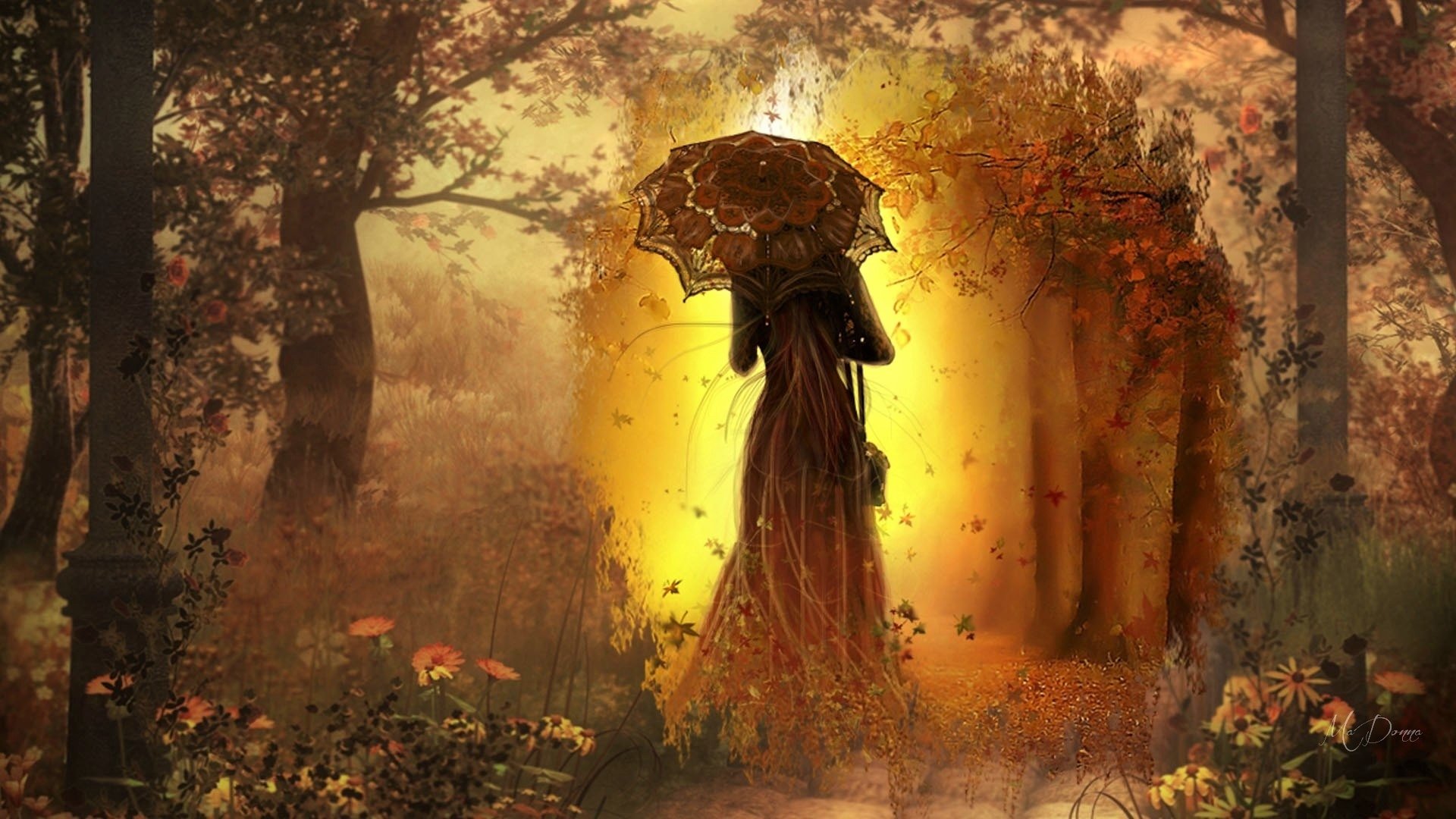 Autumn Fantasy Wallpaper - Fall Fantasy Background - HD Wallpaper 